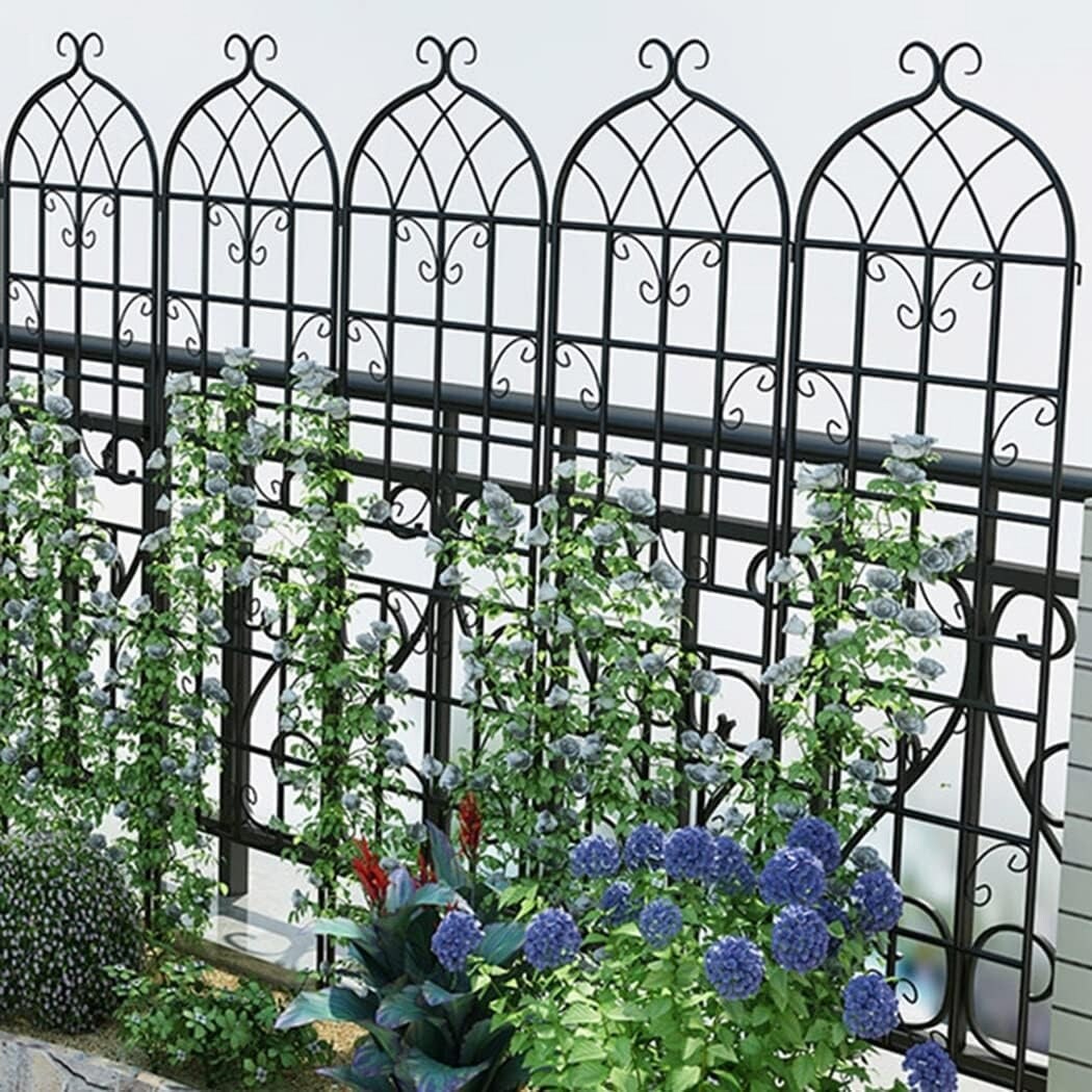 2 Pack 16" x 61" Iron Garden Trellis Rustproof Climbing Plant Support