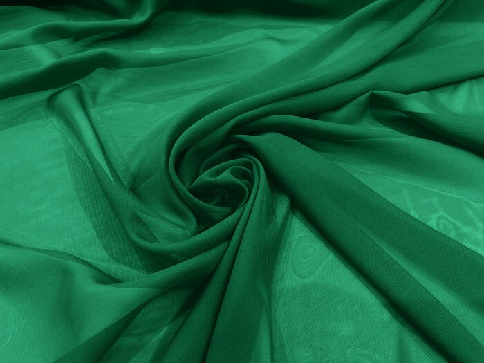 1 Yard 58/60" Width Solid Chiffon Lightweight Soft Polyester Fabric