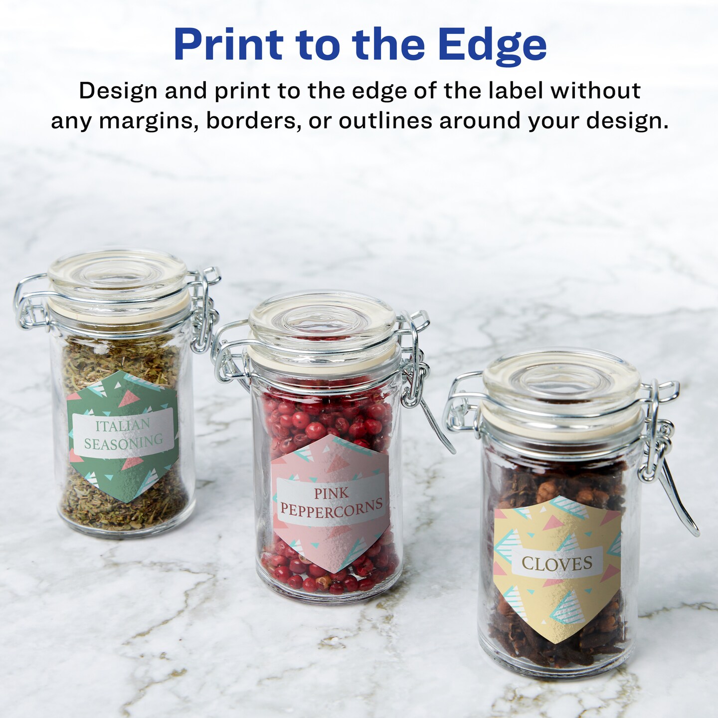 Avery Glossy White Hexagon Labels with Sure Feed, 1-1/2&#x22; x 1-47/54&#x22;