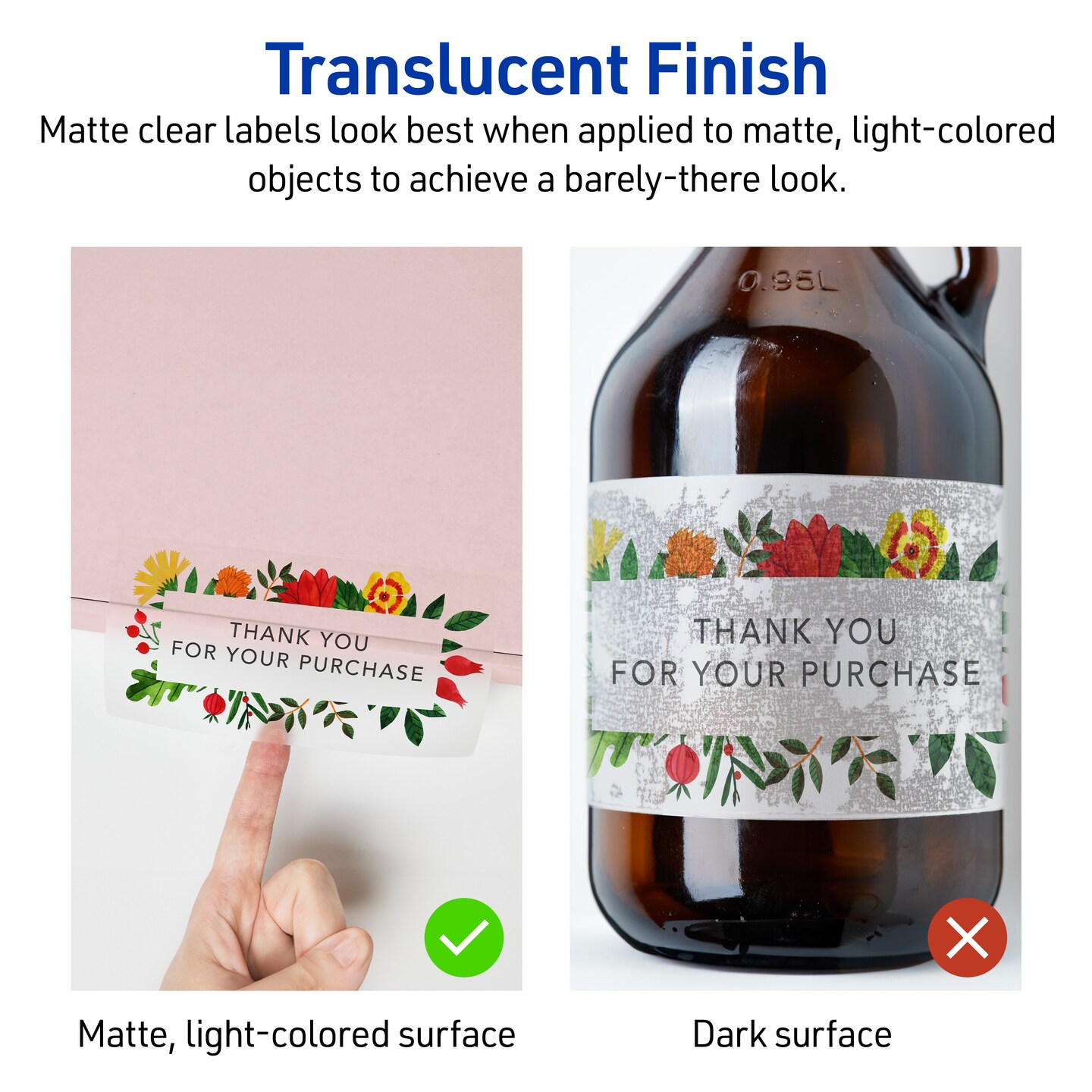 Avery Printable Address Labels, Sure Feed, 1-1/3" x 4", Matte Clear, Permanent Adhesive, Inkjet Printable, 140 Blank Mailing Labels (18662)