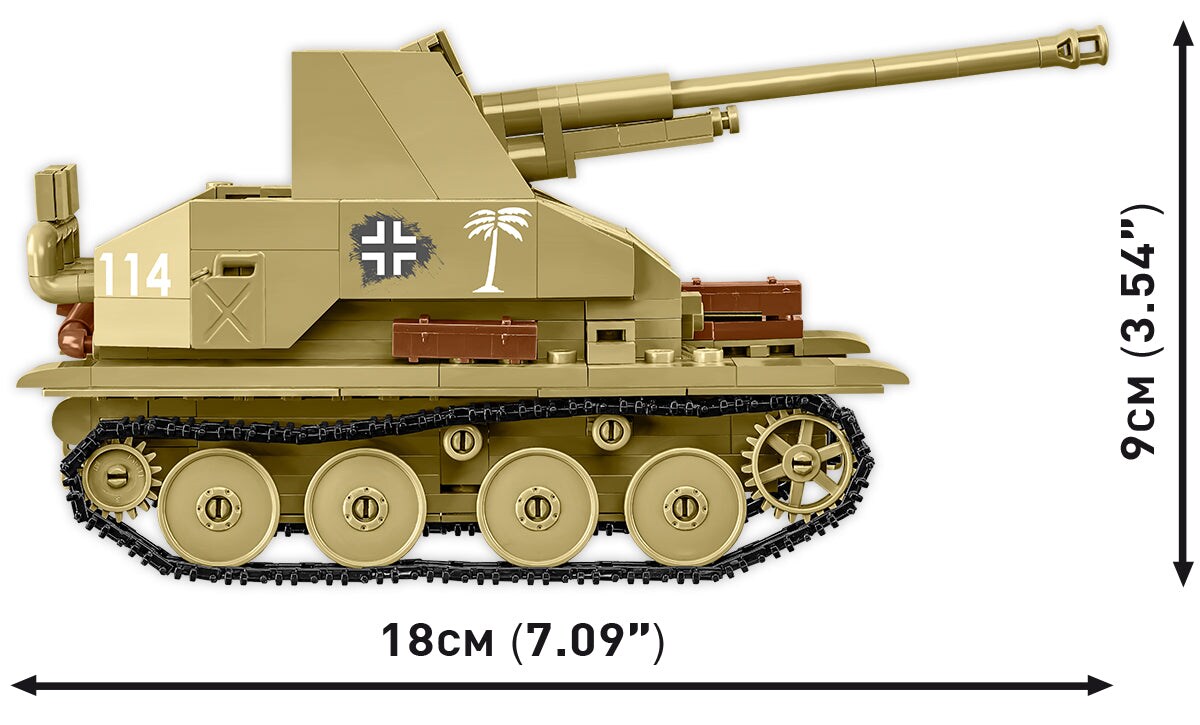 COBI Historical Collection WWII Sd.Kfz. 139 Marder III Tank Destroyer Building Set, 486 Pieces
