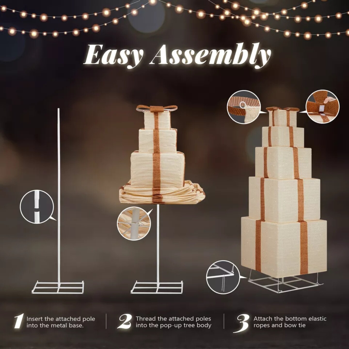 Kitcheniva 5 Tiers Christmas Lighted Gift Boxes 200 LED Decor