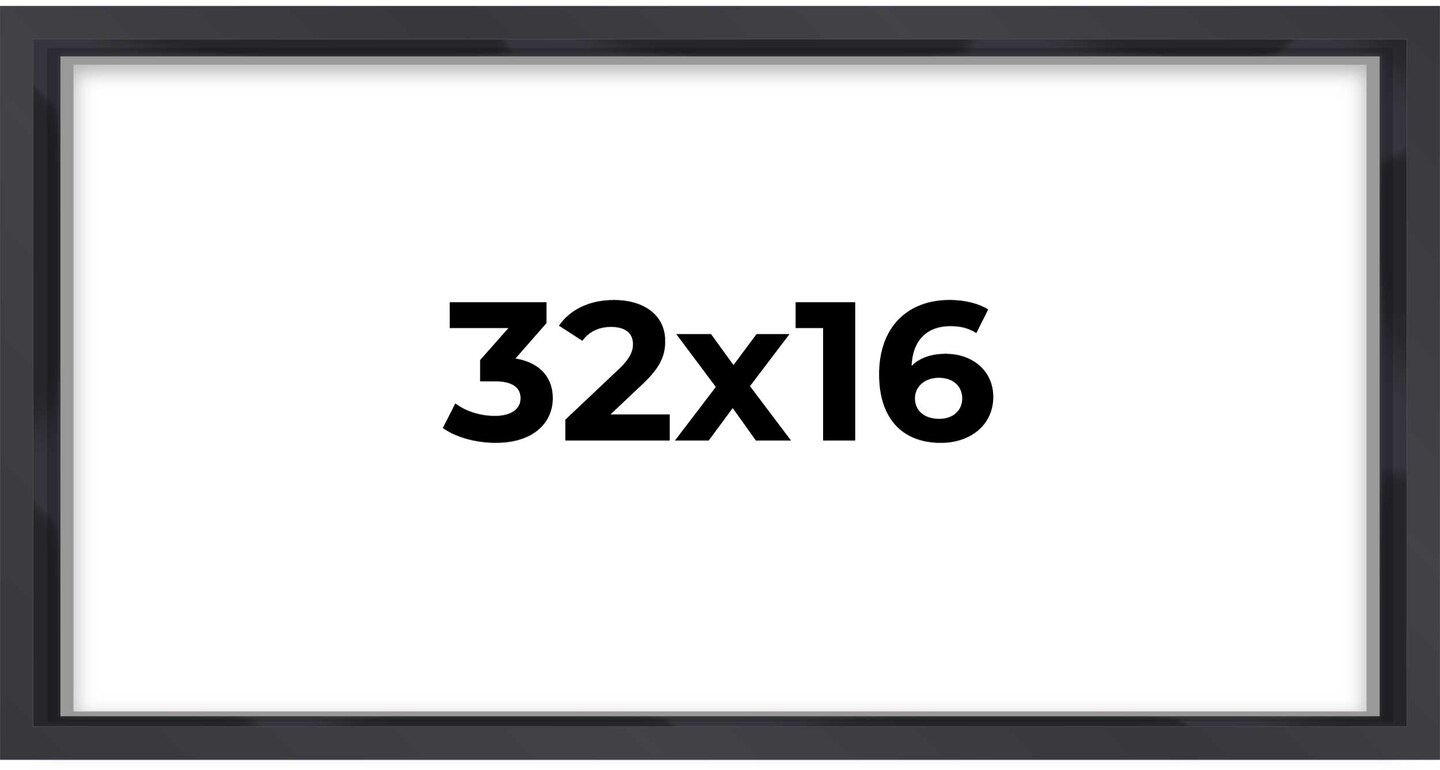 Panoramic Shadow Box 3/4" Depth Black Picture Frame - UV Acrylic, Backing, Hanging Hardware