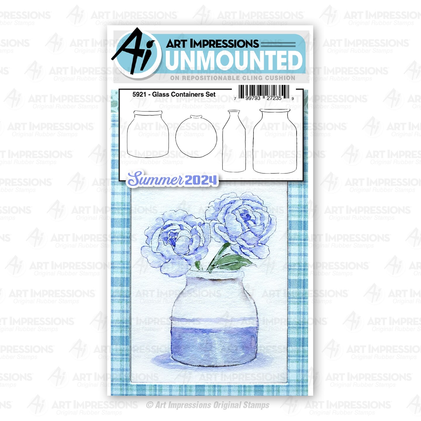 Art Impressions Watercolor Journals Stamp Set-Glass Containers