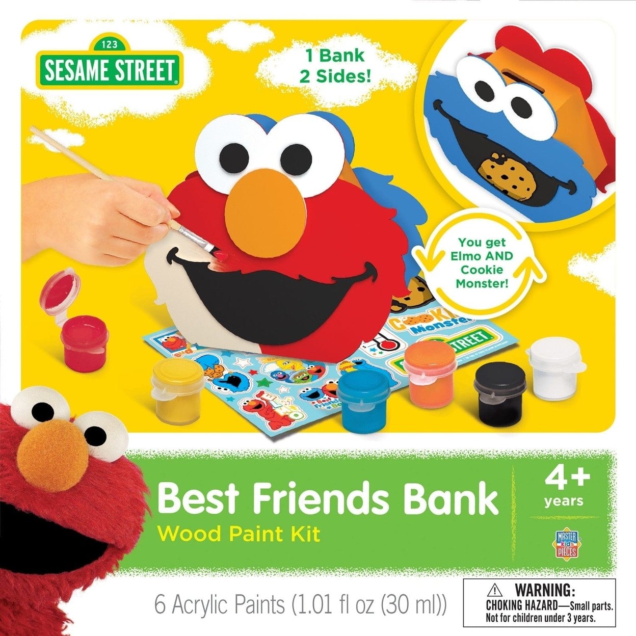 Sesame Street Best Friends Bank Wooden Craft Paint Kit Elmo Cookie Monster