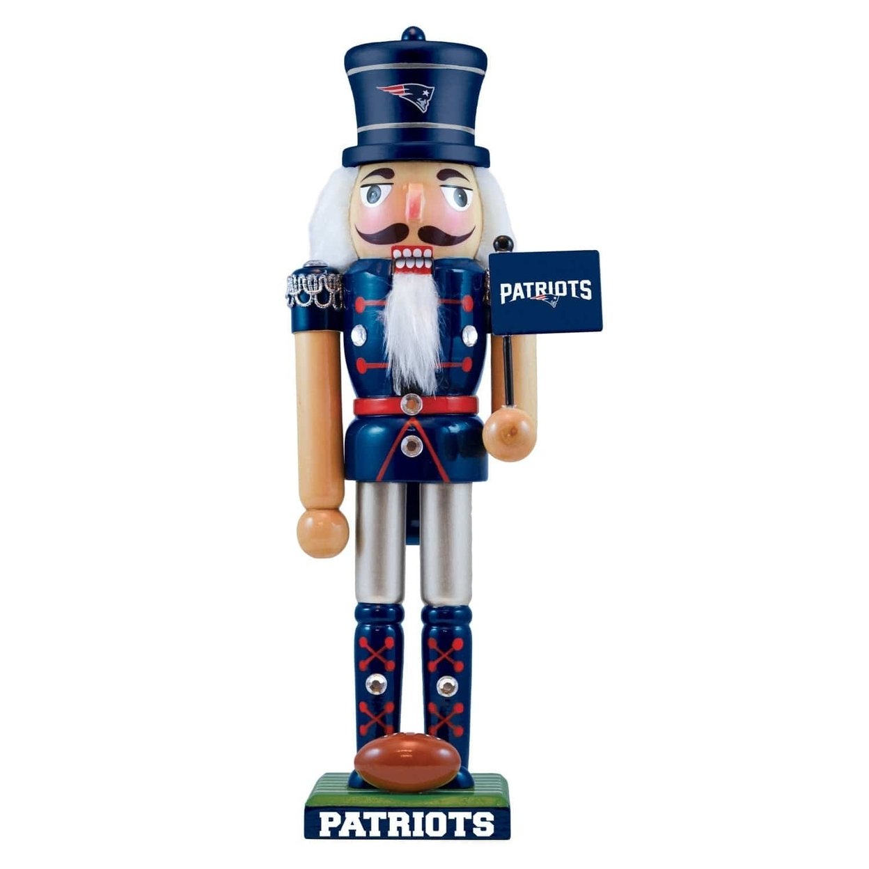 England Patriots Collectible Nutcracker Handcrafted Wood Team Figurine
