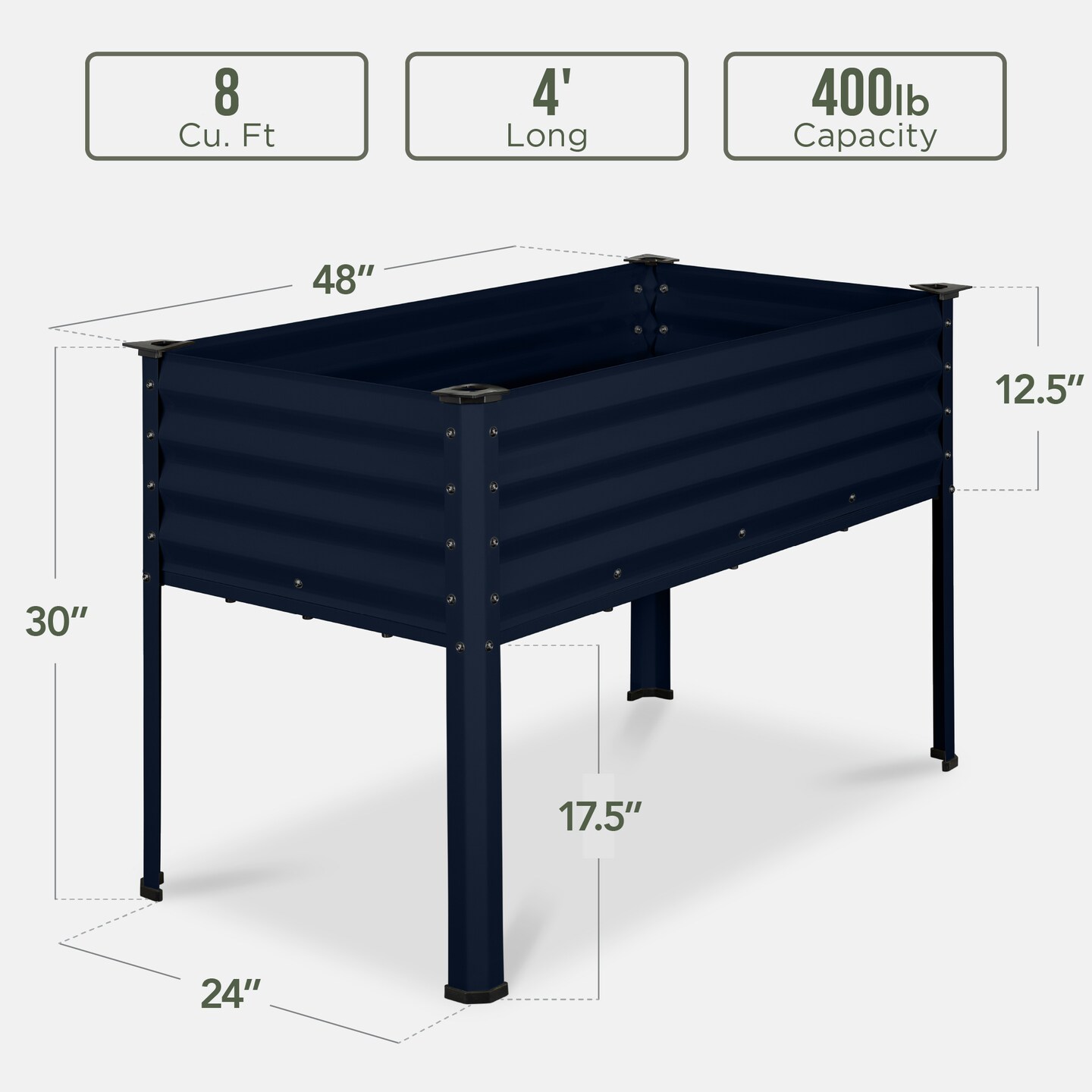 Best Choice Products 48x24x30in Elevated Galvanized Metal Garden Bed w/ Corner Protectors