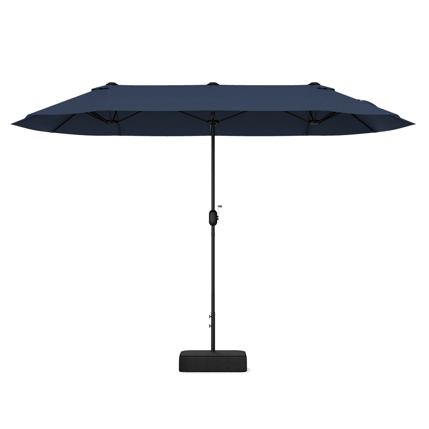 Polyester 13 Feet Double-Sided Patio Twin Table Umbrella with Crank Handle &#x26; UV Protection