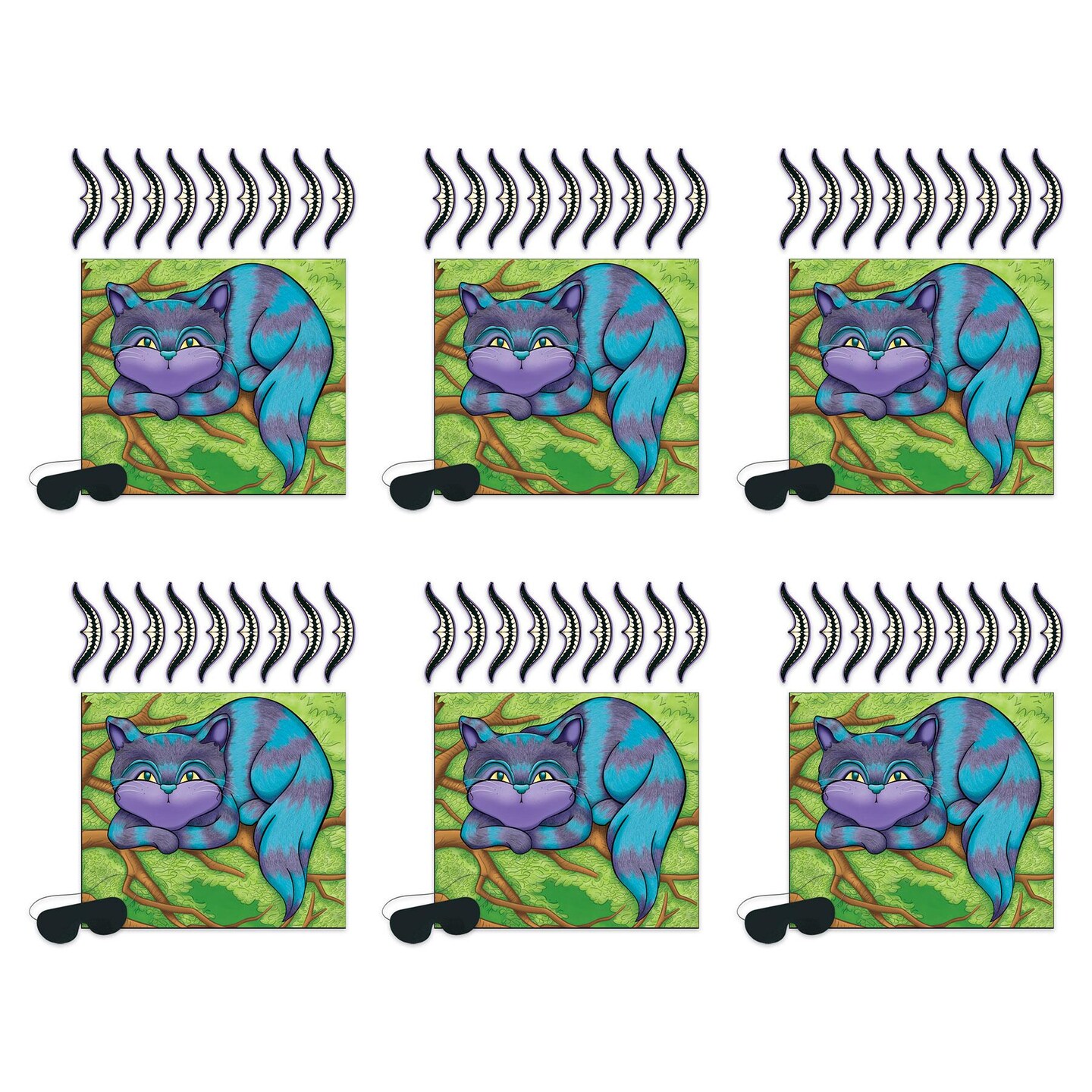 24 Pack Beistle Pin The Smile On The Cheshire Cat Party Game