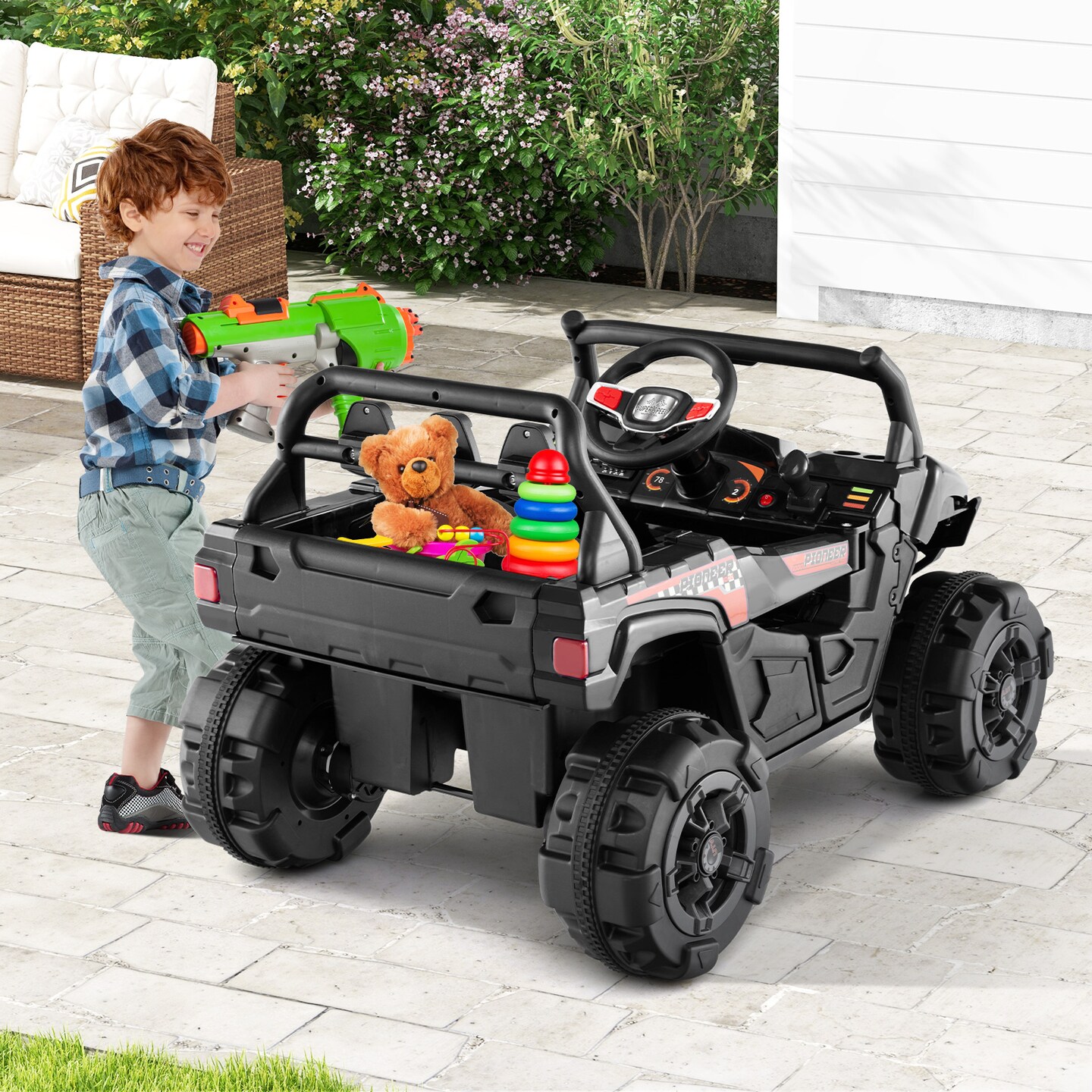 12V Battery-Powered Electric Vehicle with Remote Control & 3 Speed Modes
