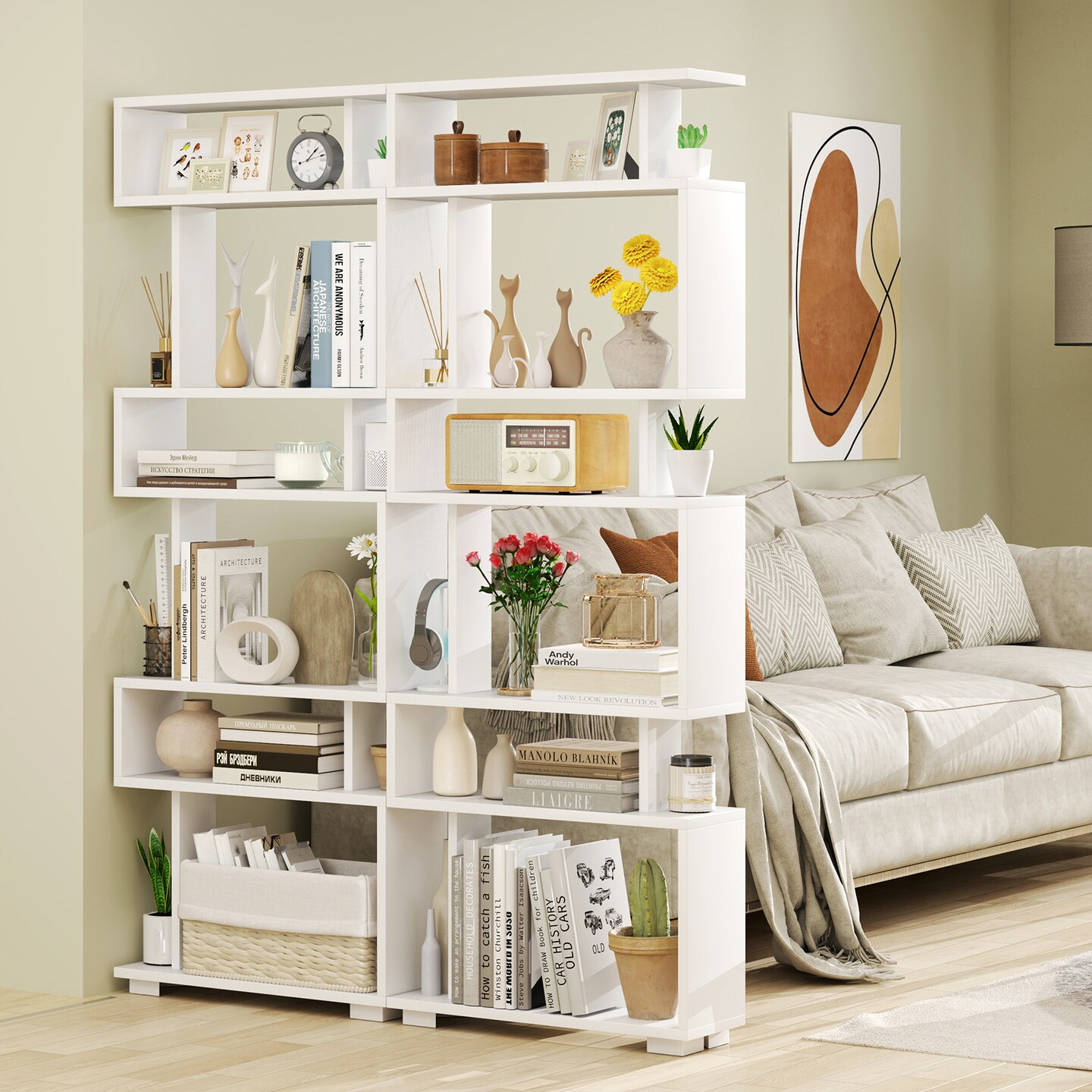 6-Tier Bookcase with Anti-Tipping Kit