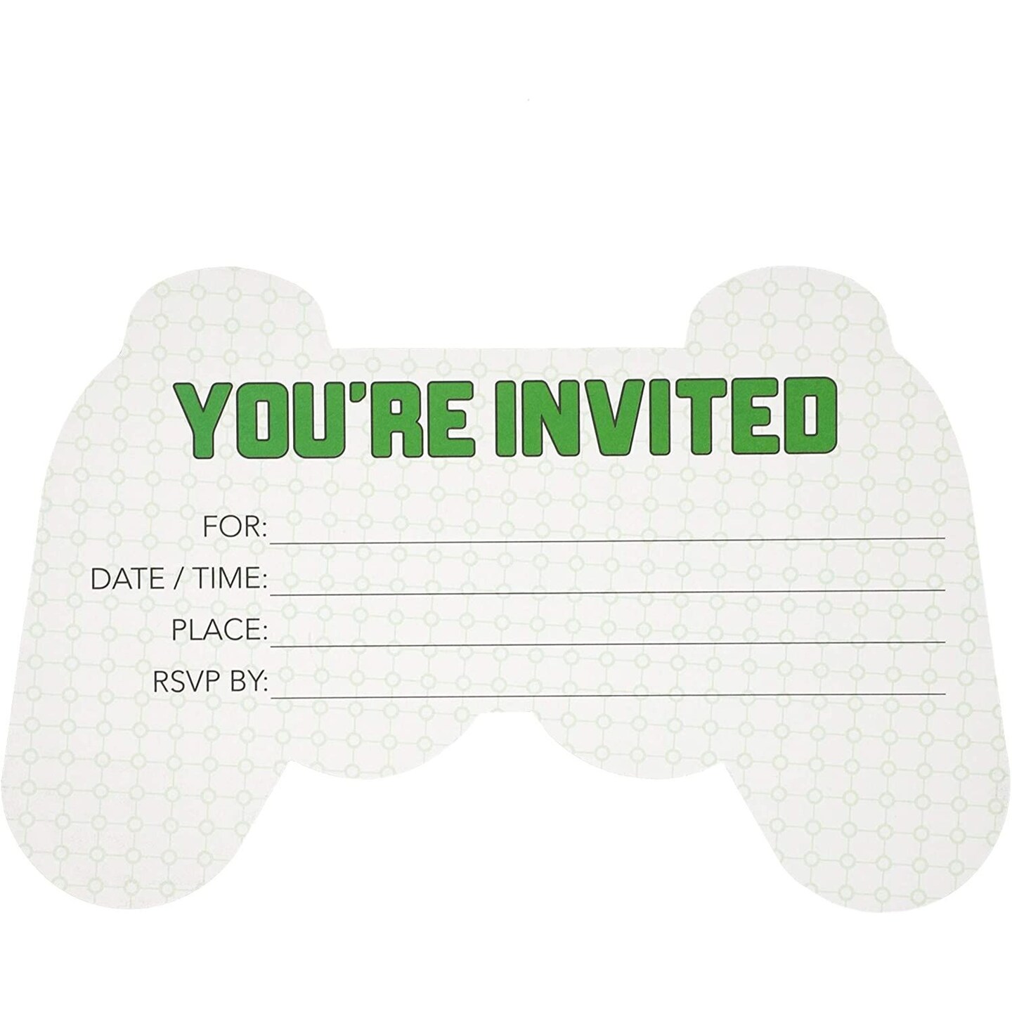 24 Pack Video Game Party Invitations with Grey Envelopes for Boy&#x27;s Birthday Party, Fill-In Design (5 x 7 In)