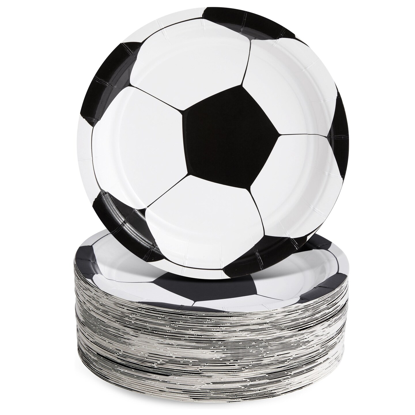 80 Pack Soccer Ball Plates, Sports Themed Birthday Party Supplies and Decorations (7 in)