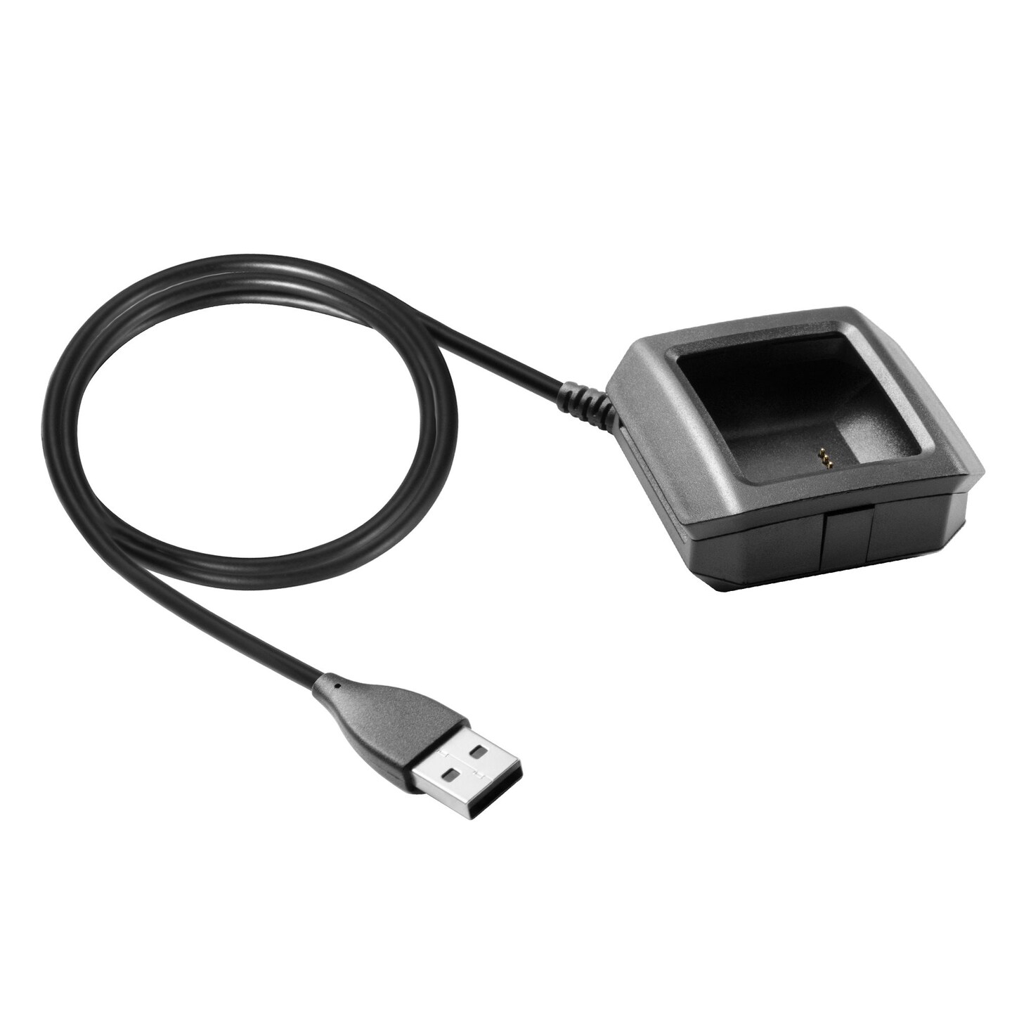 Insten USB Charging Cable Cord Power Charger Dock Cradle compatible with Fitbit Ionic - Black
