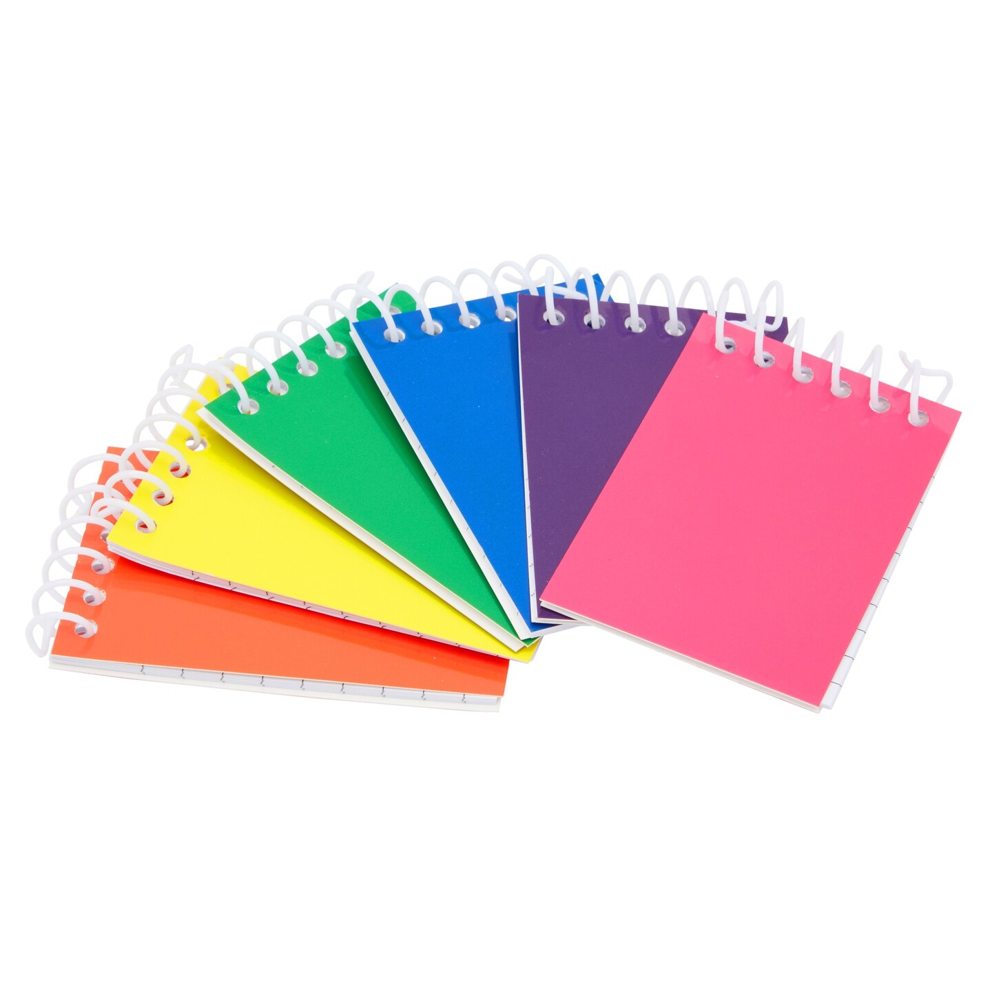 24 Pack Small Notepads for Kids Party Favors - Top Spiral Mini Notebooks Bulk for Stocking Stuffers, Classroom Reward (6 Rainbow Colors, 2.25x3.5 In)