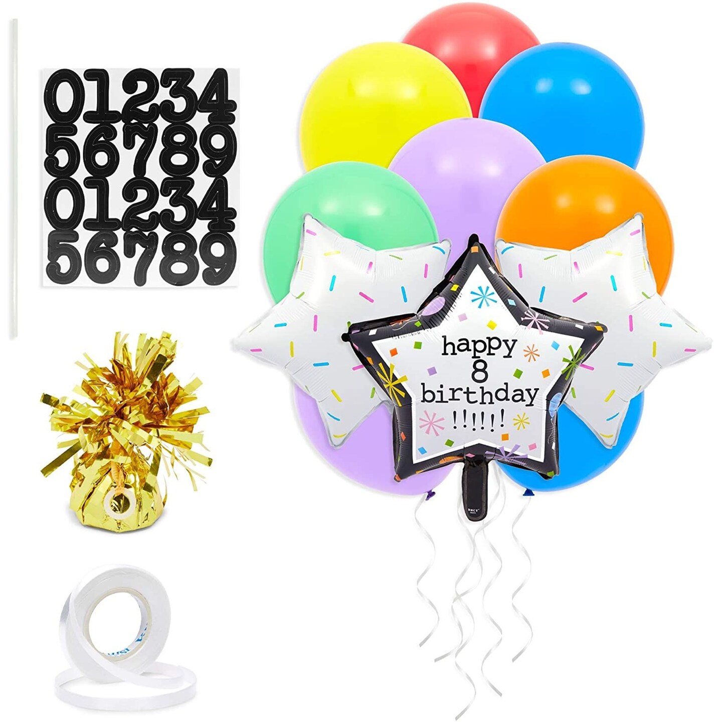 Customizable Happy Birthday Foil Star and Latex Balloons for Party Decor (43 Pieces)