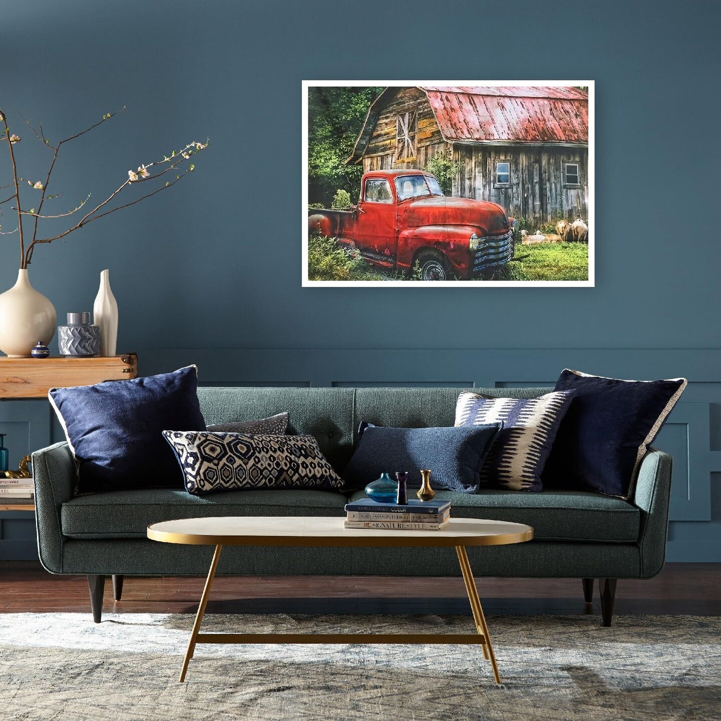 Diamond Painting Kits for Adults - Red Truck Diamond Art Kits for Adults Beginner, DIY Full Drill House Diamond Dots Paintings with Diamonds 5D Gem Art and Crafts Home Wall Decor