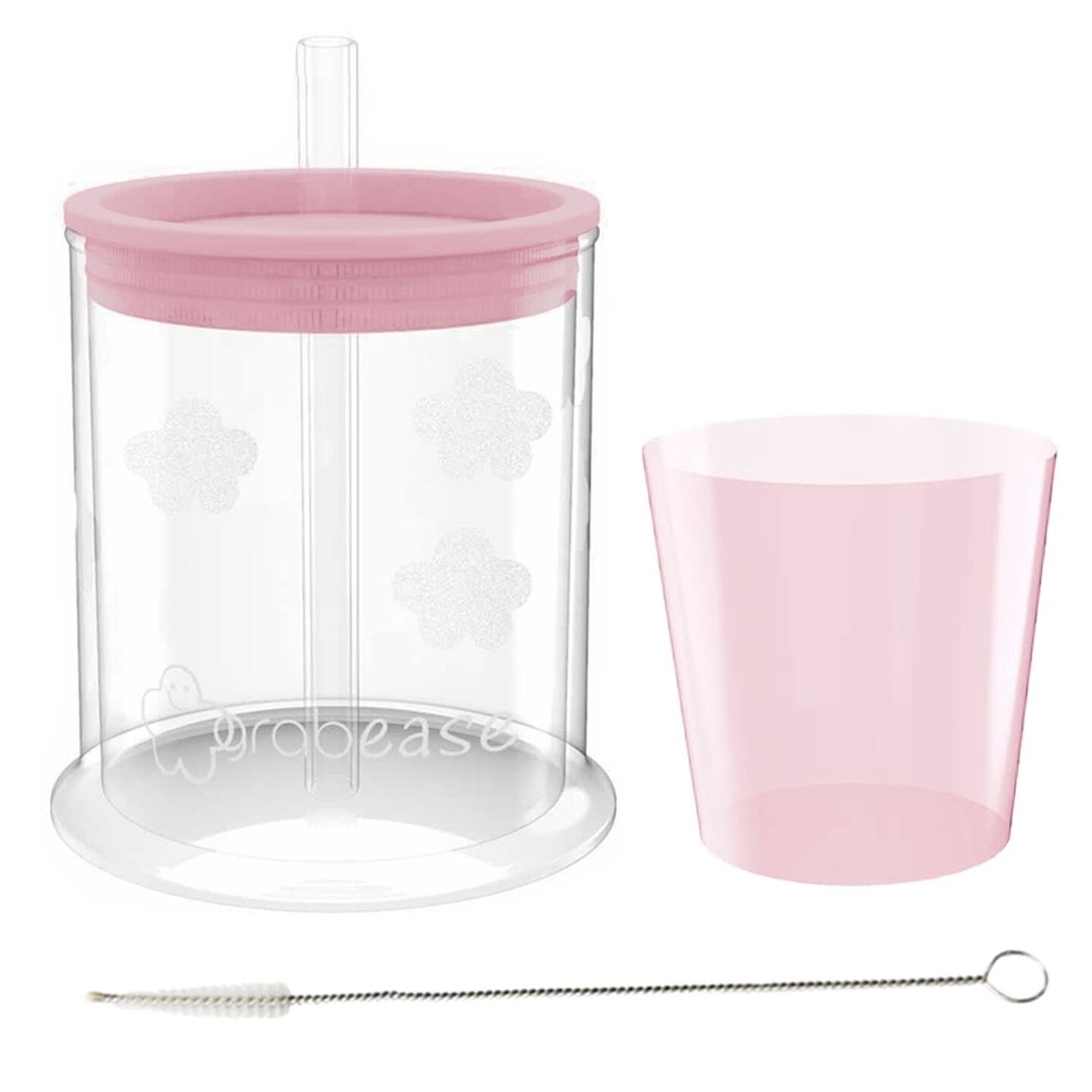 Grabease Sippy Cup Transition Sippy Cups for Baby Toddler Sippy Cups Baby Feeding, BPA-Free &#x26; Phthalate-Free for Baby &#x26; Toddler, 4-oz, Blush