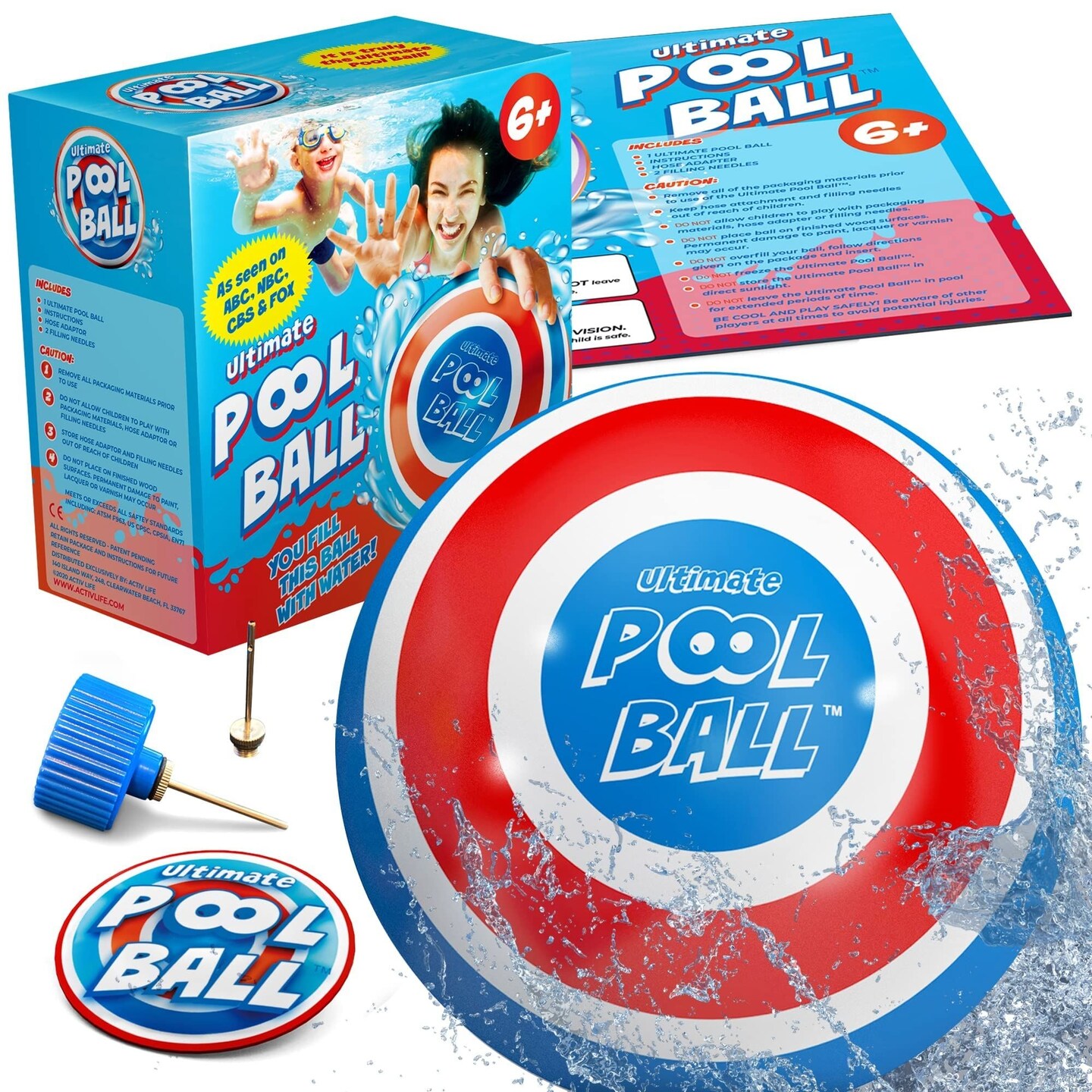 The Ultimate Pool Ball - Fill It with Water to Play Underwater Games! Best Pool Toys for Kids Ages 8-12 - Fun Summer Toy for Boys &#x26; Gift Ideas for 6, 7, 9, 10 &#x26; 11 Year Old Girls &#x26; Teens
