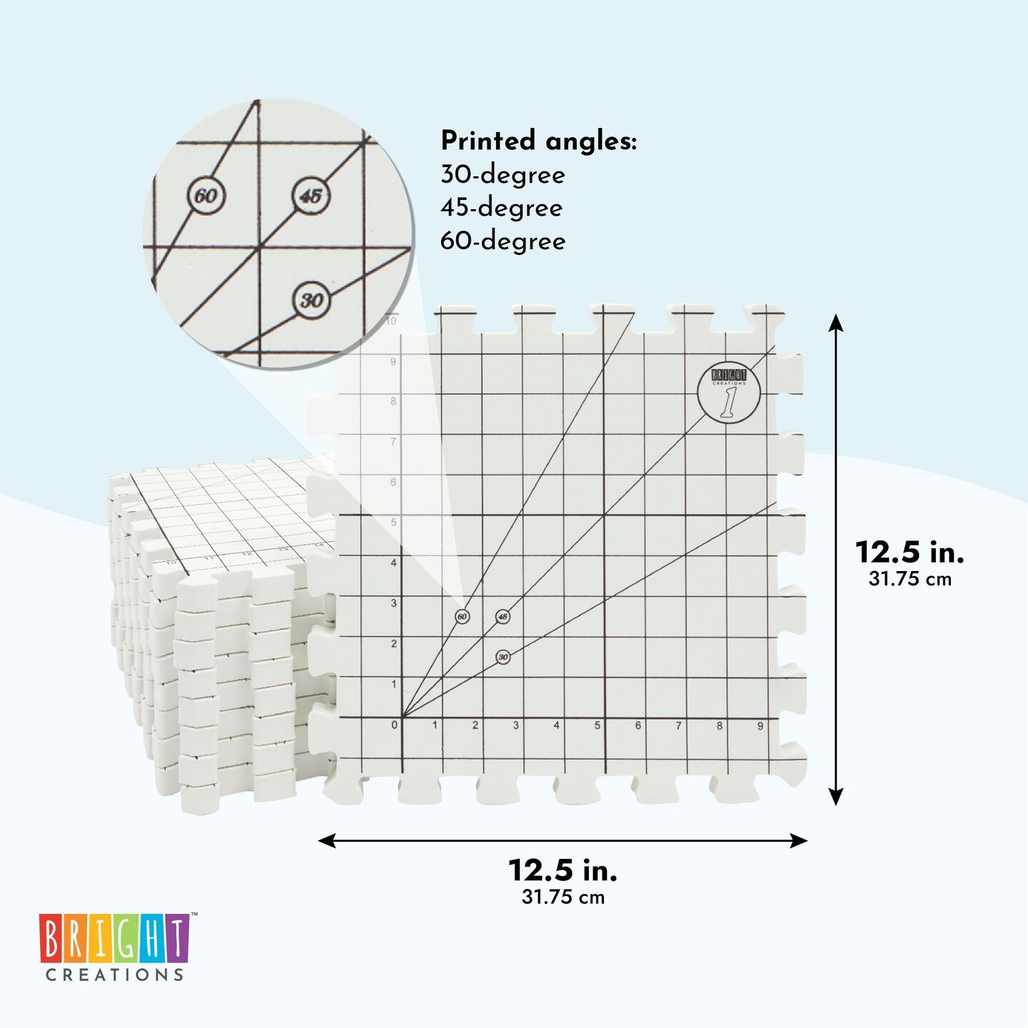 Bright Creations 9 Extra Thick Blocking Board Mats for Knitting w/Grids, 200 T-Pins, 1 Storage Bag (210 Pieces)