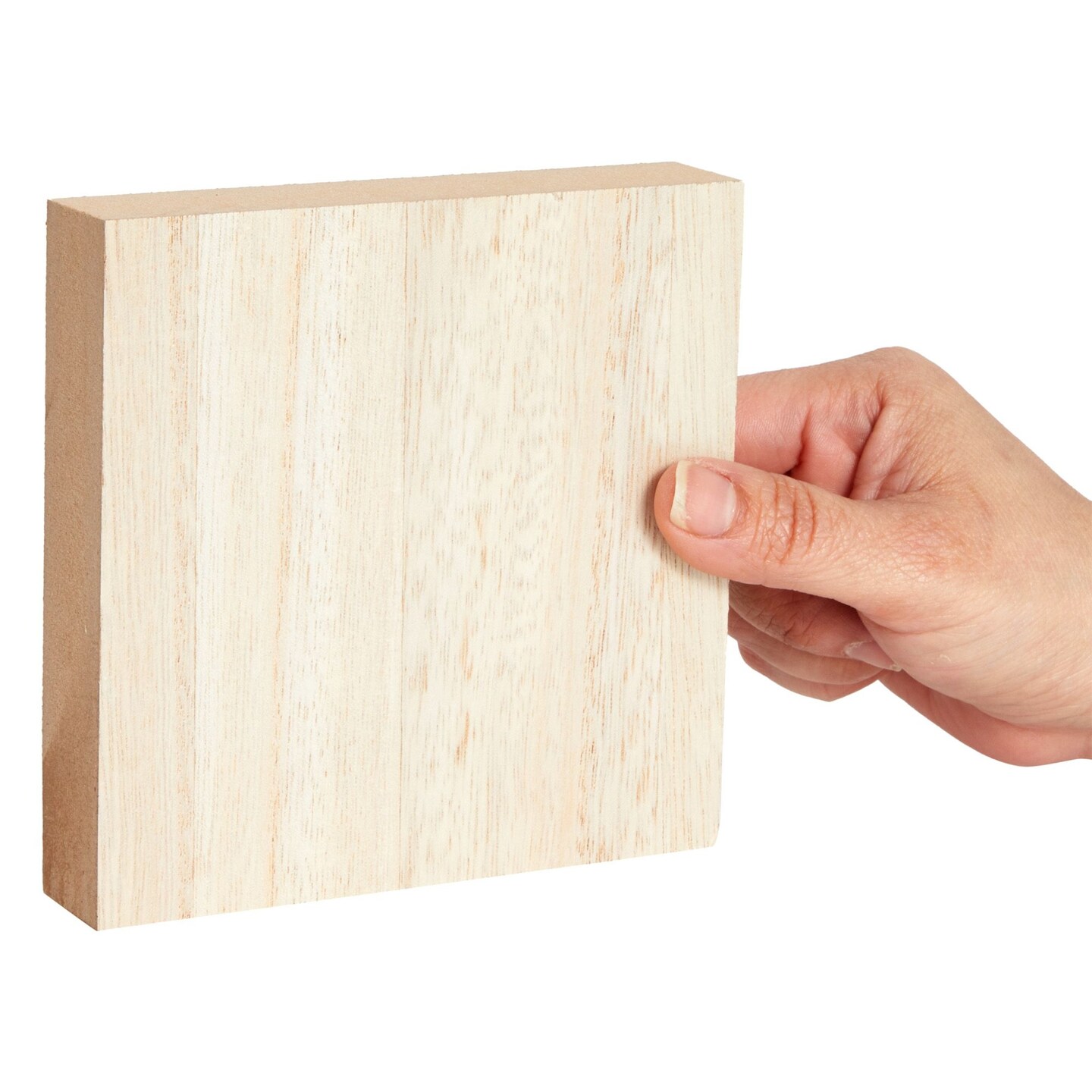 Bright Creations Unfinished MDF Wood Blocks for Crafts, 1 In Thick Wooden Square Blocks (5x5 In, 4 Pack)