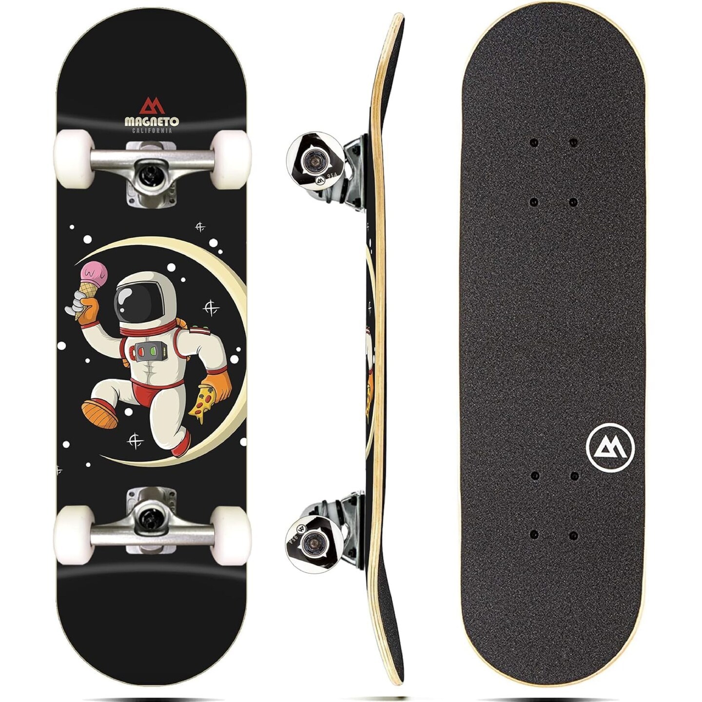 Magneto Complete Skateboard | 27.5&#x22; x 7.5&#x22; | 6-Layer Canadian Maple Double Kick Concave Deck | Skateboard Cruiser Skateboard for Kids Ages 3-14, Boys, Girls, Beginners, and Teens