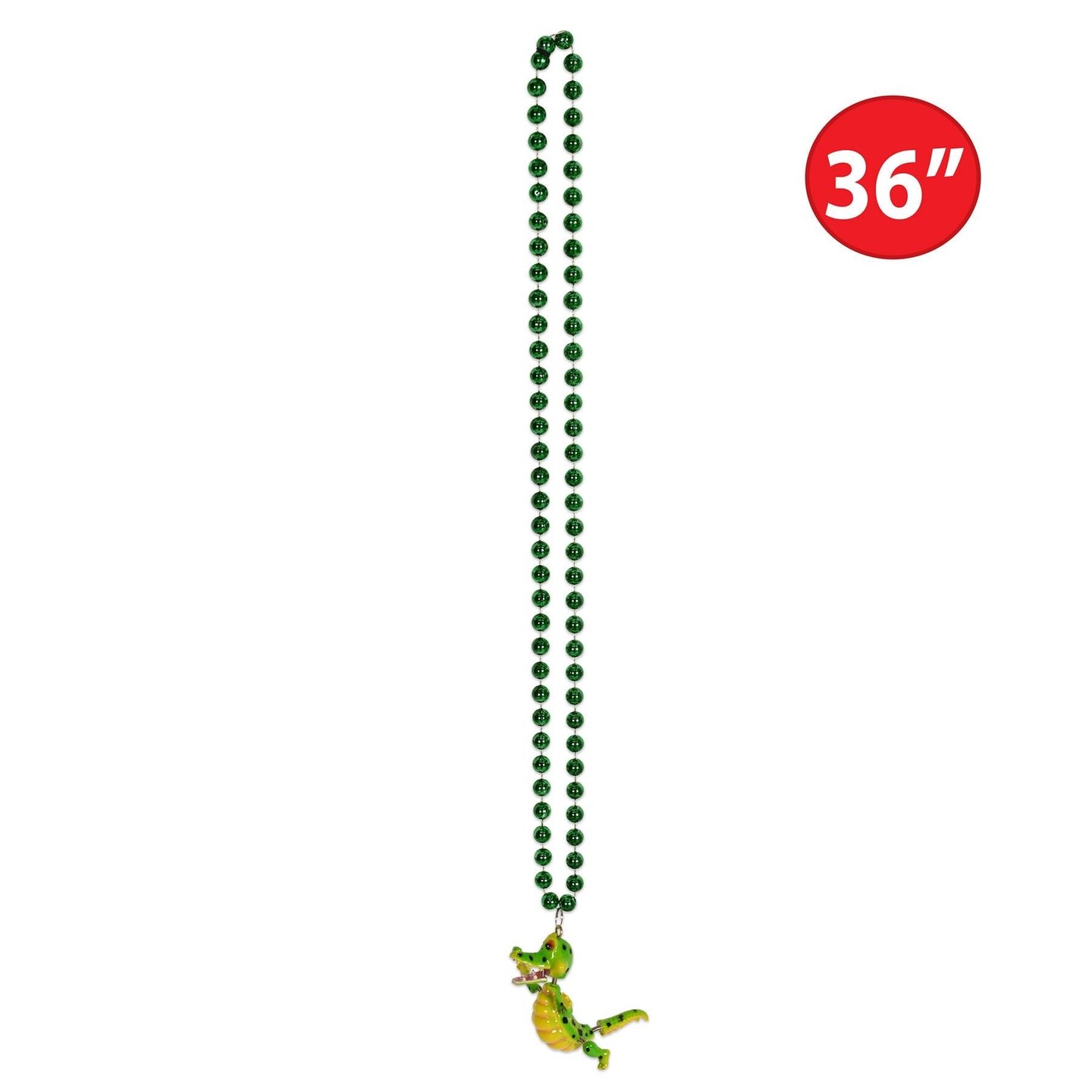 12 Pack Beistle Bead Necklace with Bobble Alligator Medallion