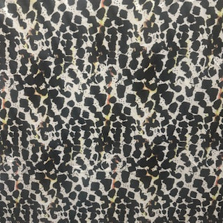 1 Yard Weird Spot Black and White Tricot Fabric Polyester Spandex 58/60 Inches Wide