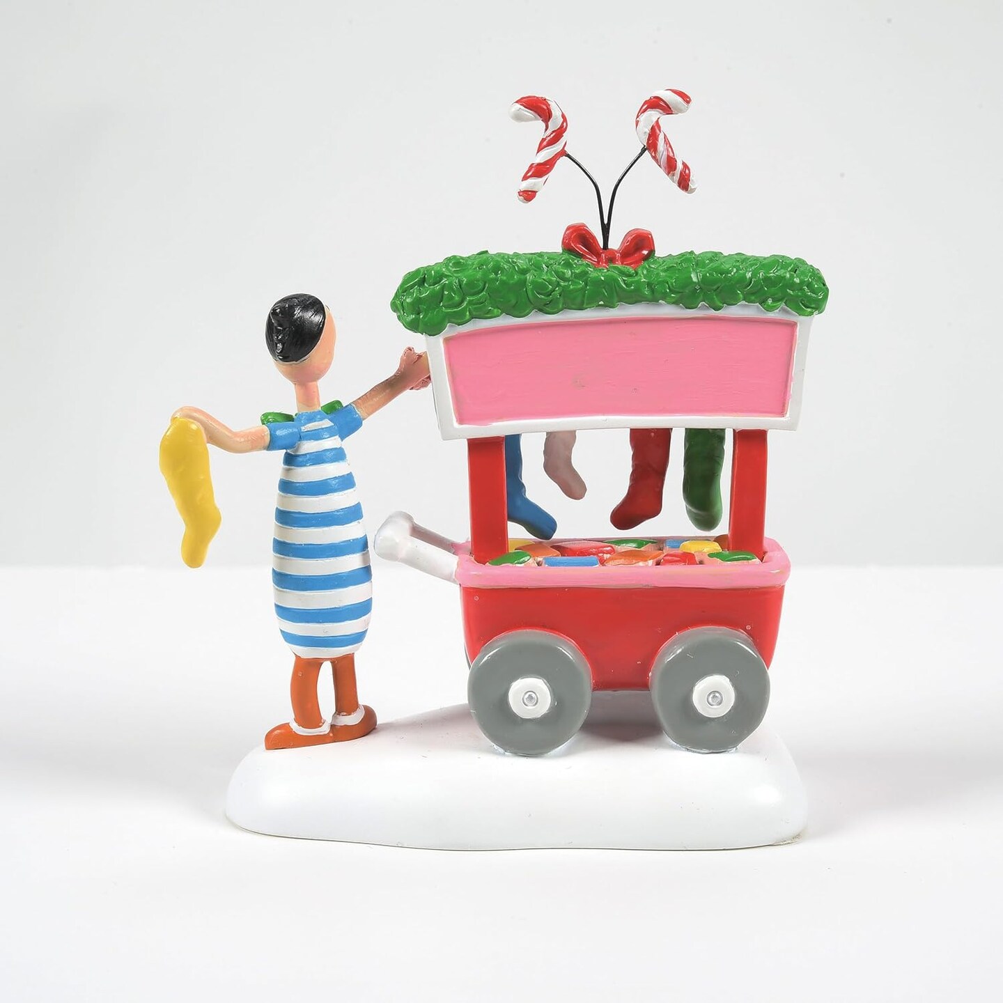 Dr. Seuss Grinch Village Accessories Who&#x27;s-Who of Christmas Stockings Figurine, Resin Hand Crafted Collectible Christmas Figurines Home Decor Sculpture Shelf Statue, 3.2 Inch, Multicolor