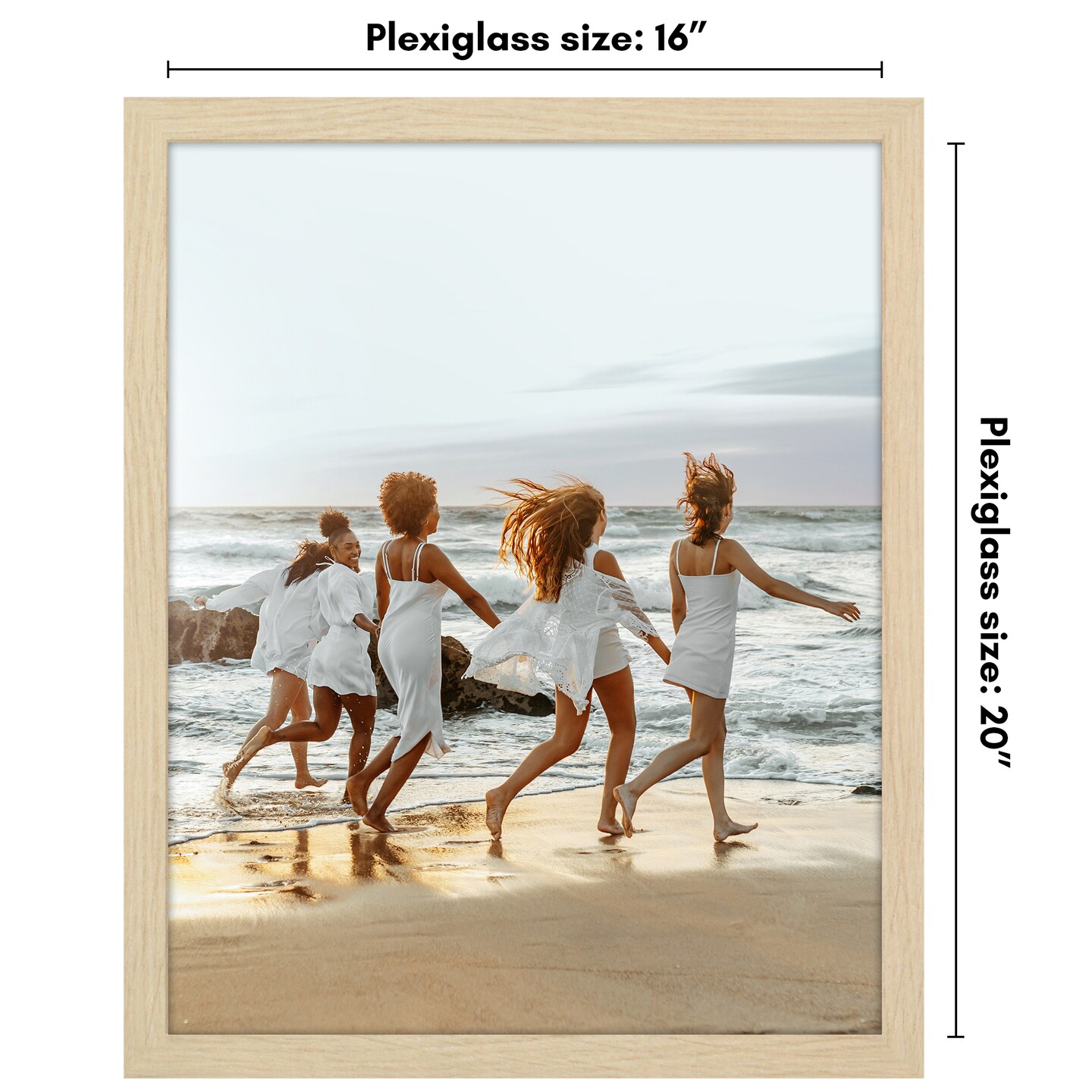 Americanflat Gallery Poster Frame - Wooden Picture Frame for Wall Art - Plexiglass Cover - Hanging Hardware for Horizontal or Vertical Display