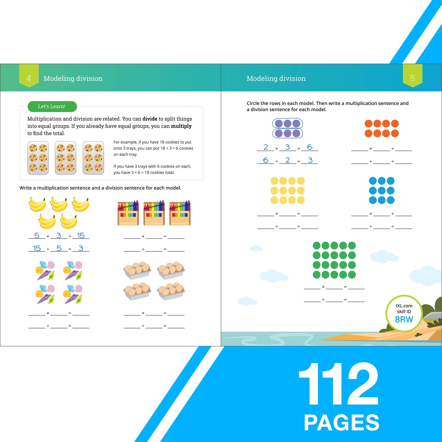 IXL Division 3rd Grade Math Workbook, Mathematics Book for Kids Ages 8-9 Covering Dividing Facts and Properties, Modeling With Multiplication, Word Problems, and More
