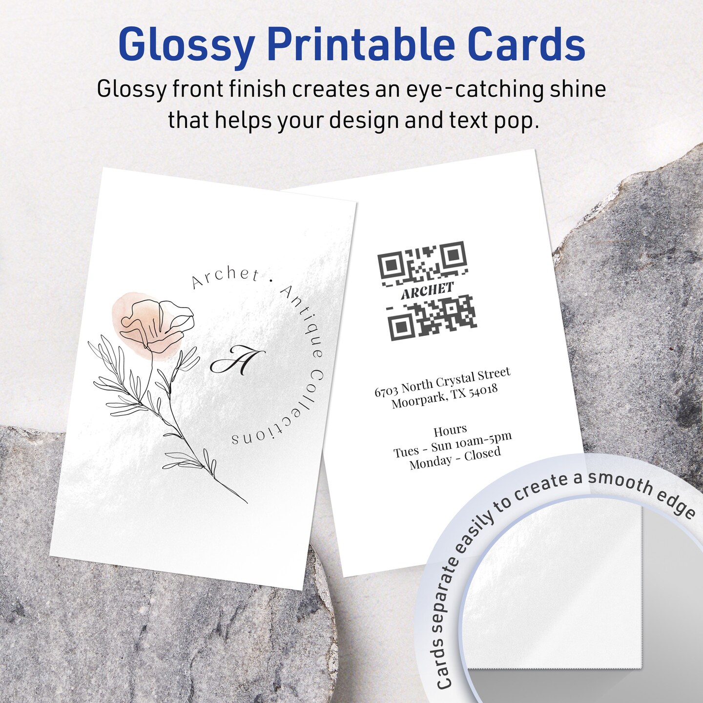 Avery Glossy White Invitation Cards, 5&#x22; x 7&#x22; Rectangle