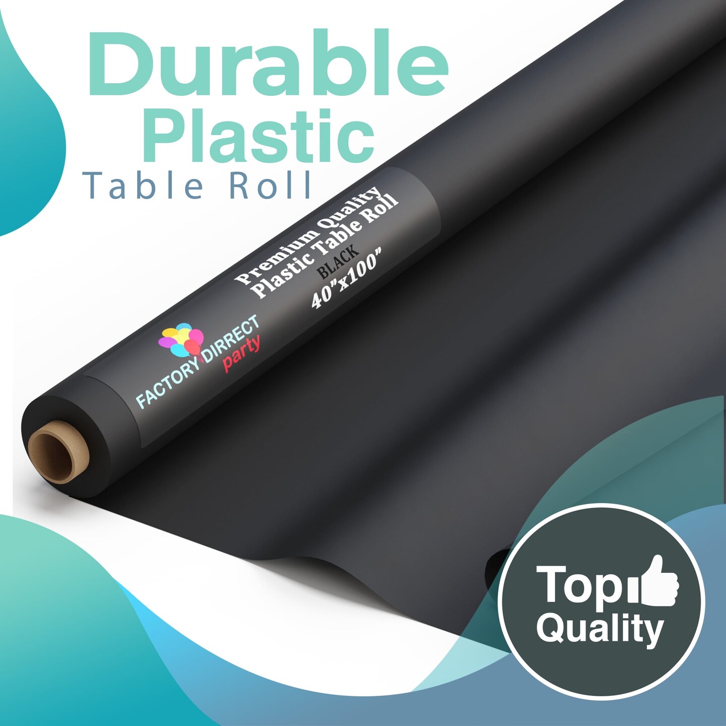 Exquisite Plastic Table Cover Roll – 40" x 100' Disposable Tablecloth Roll – Premium Thick 0.5 MIL Plastic Banquet Roll – Party Table Cover Roll for Events & Catering
