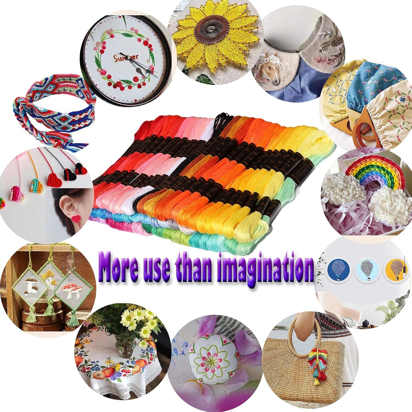 122 skeins Embroidery Floss - Embroidery Thread - Friendship Bracelet String for Cross Stitch, Hand Embroidery, String Art