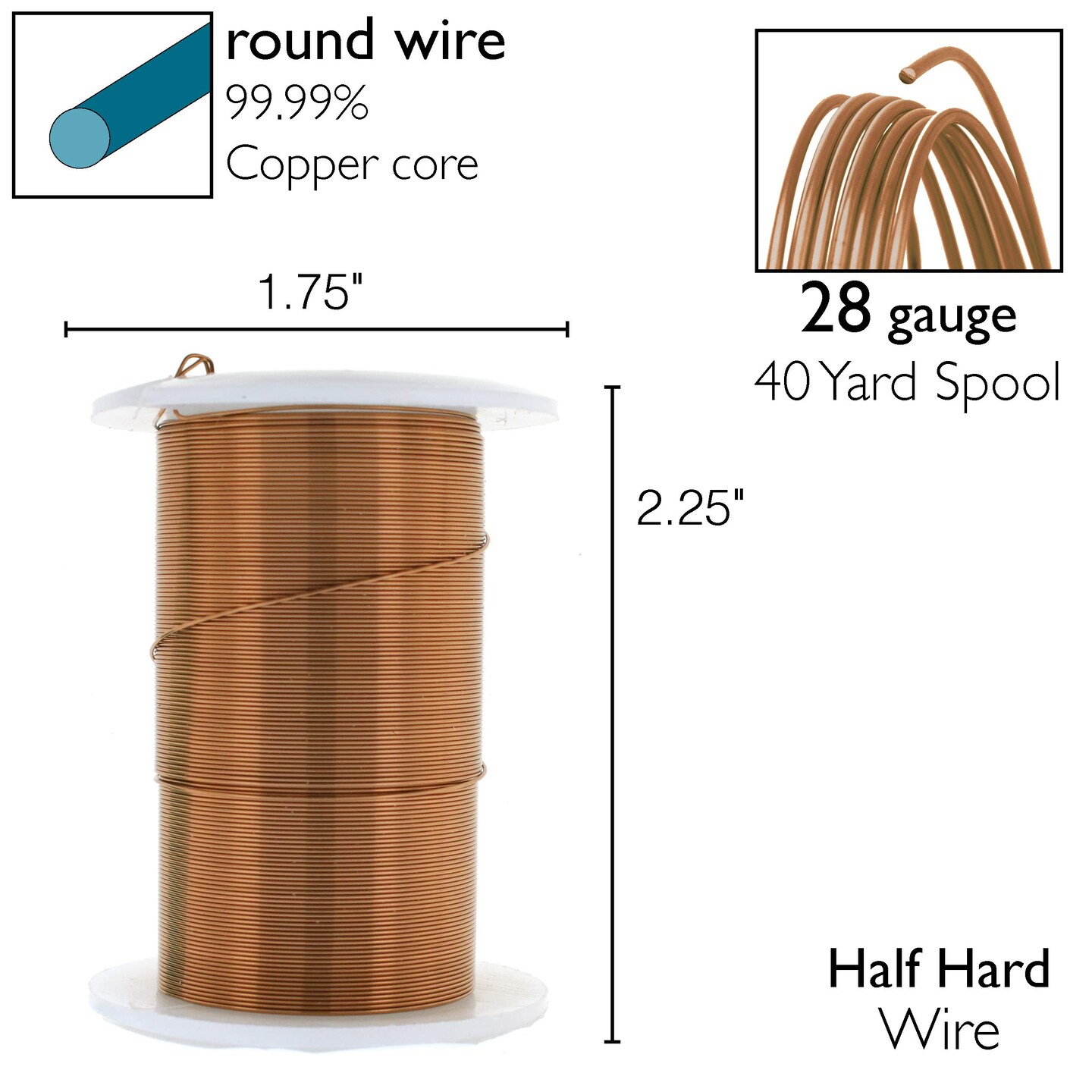 The Beadsmith Wire Elements Lacquered Tarnish-Resistant Copper Wire