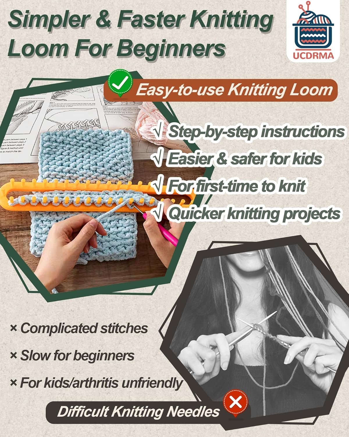 Knitting Loom Kit 35PC Scarf Loom Knitting Kit for Beginners
