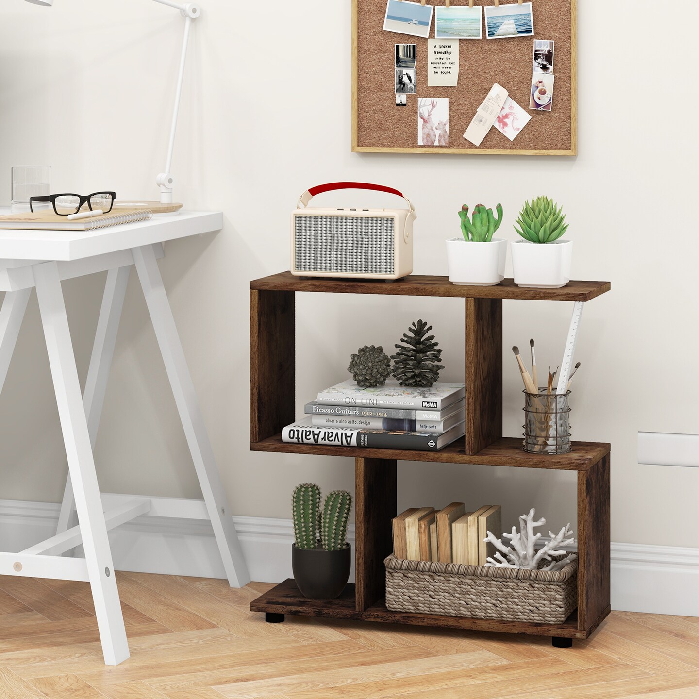 Modern 3 Tier Bookcase with Open Shelves for Small Spaces and Home Office