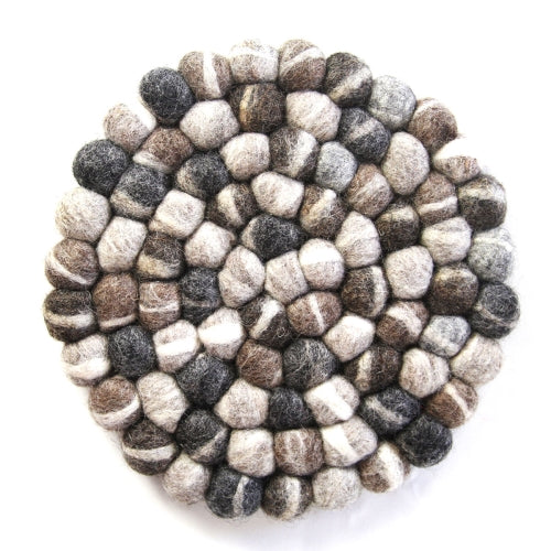 Cotton Felt Ball Trivet Round 8 inches Heat Resistant Table Mat
