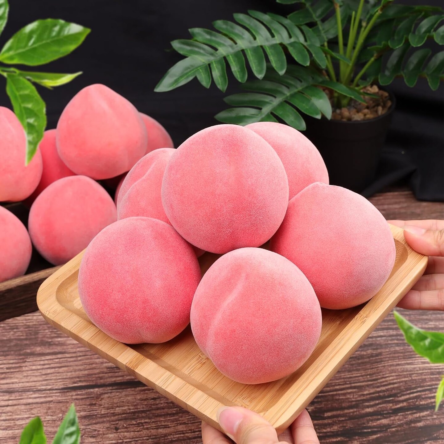 6pcs Artificial Peach Fake Fruit