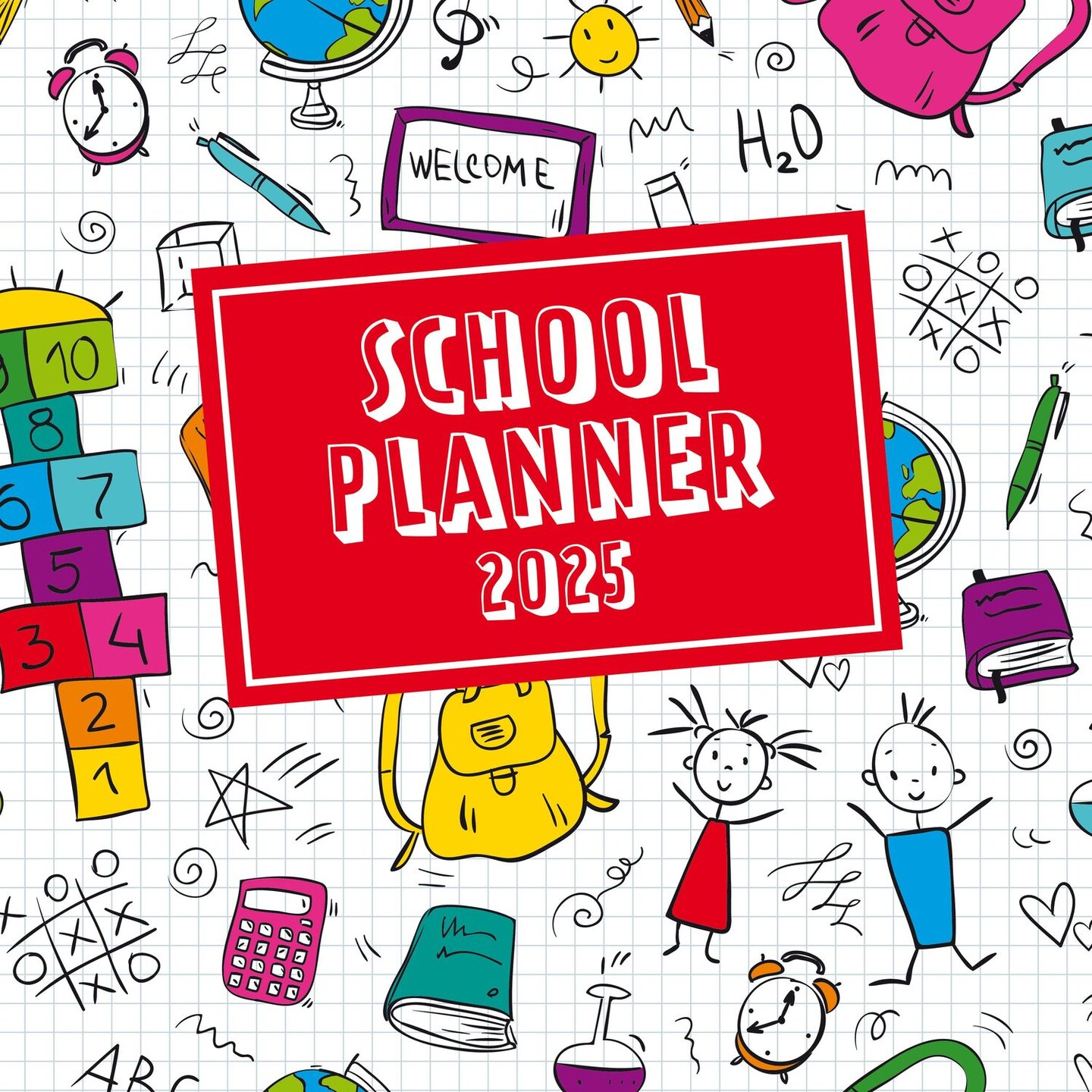 The Gifted Stationary 2025 Square Wall Calendar, School Planner, 16-Month Home Organizers Theme Hanging Calendar with 180 Reminder Stickers, Month Planner for Home, or Creative Spaces, 12x12 In