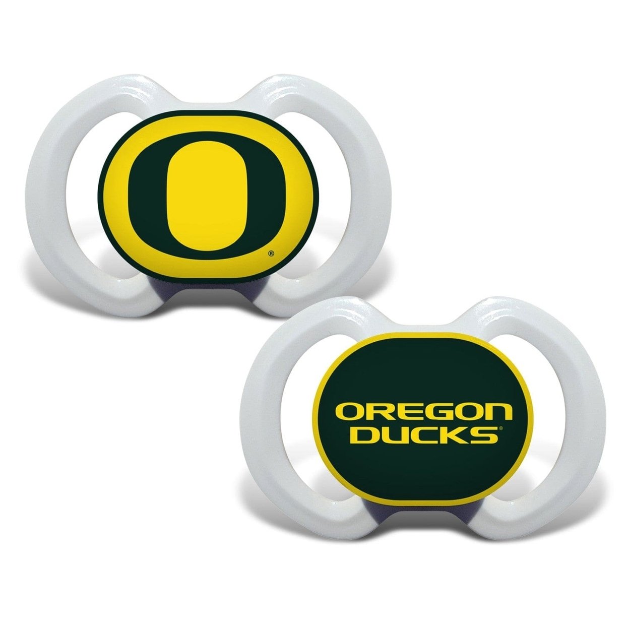 Oregon Ducks Ncaa Pacifier 2-Pack Bpa-Free Orthodontic Silicone Infant 3+ Months