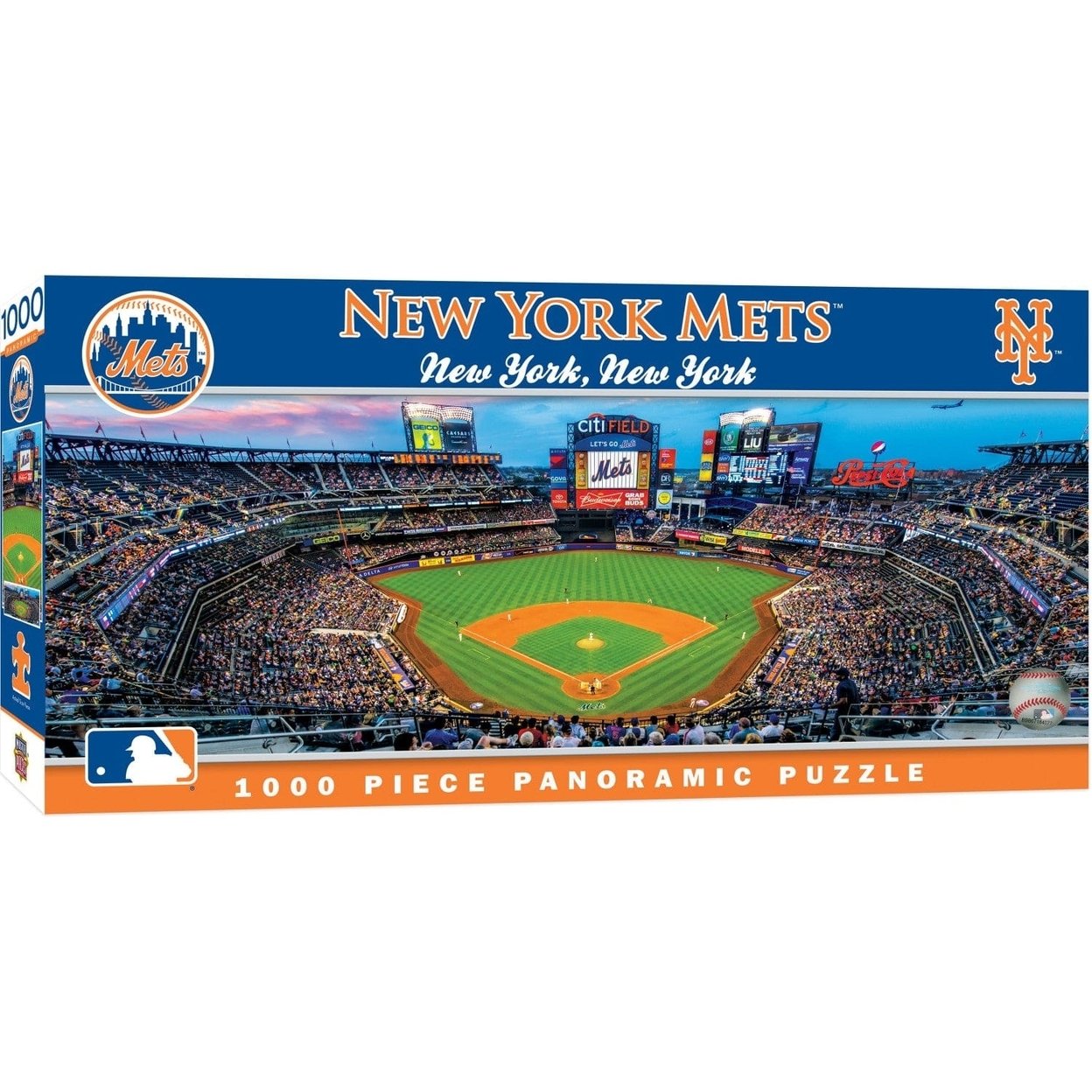York Mets 1000 Piece Panoramic Jigsaw Puzzle 13X39 Recycled Material