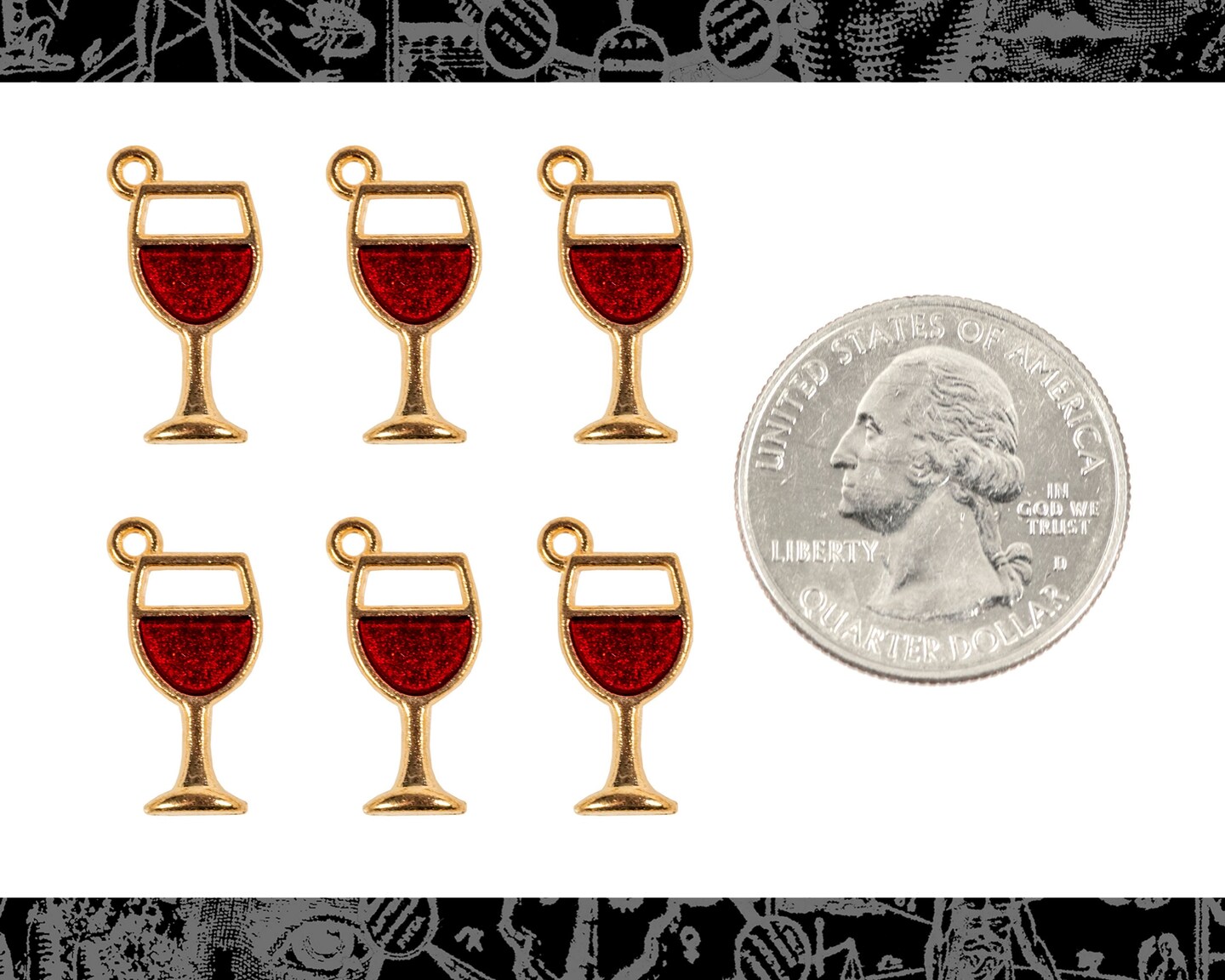 Red Wine Drink Charms - Set of Six - ZG-C52