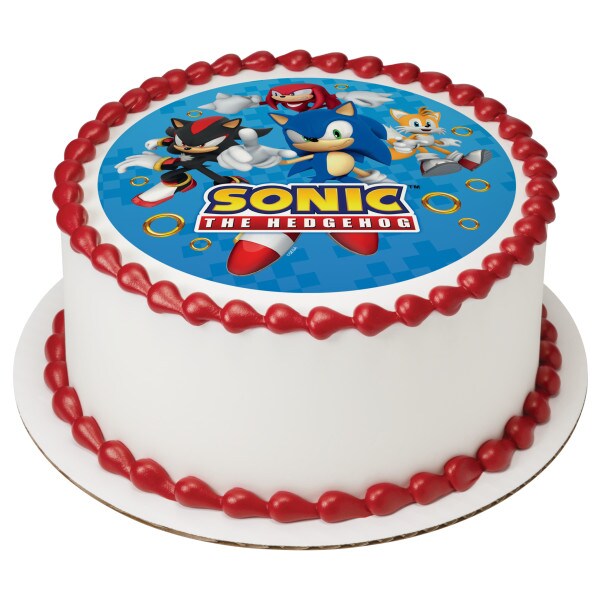 Sonic the Hedgehog™ Still Unstoppable Edible Cake Topper Image 7.5in Round