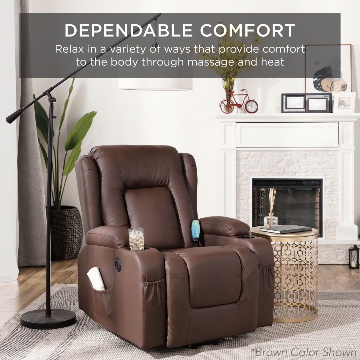 Best Choice Products Electric Power Lift Linen Recliner Massage Chair Furniture w/ USB Port, Heat, Cupholders