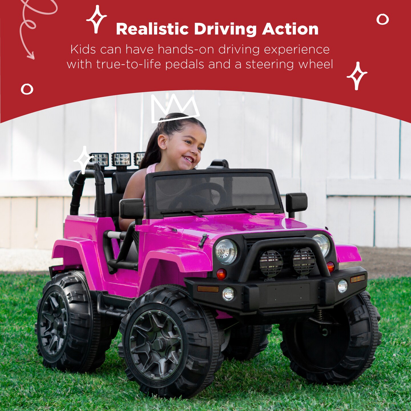 Best Choice Products 12V Kids Ride On Truck Car w/ Remote Control, Spring Suspension, Bluetooth, LED Lights