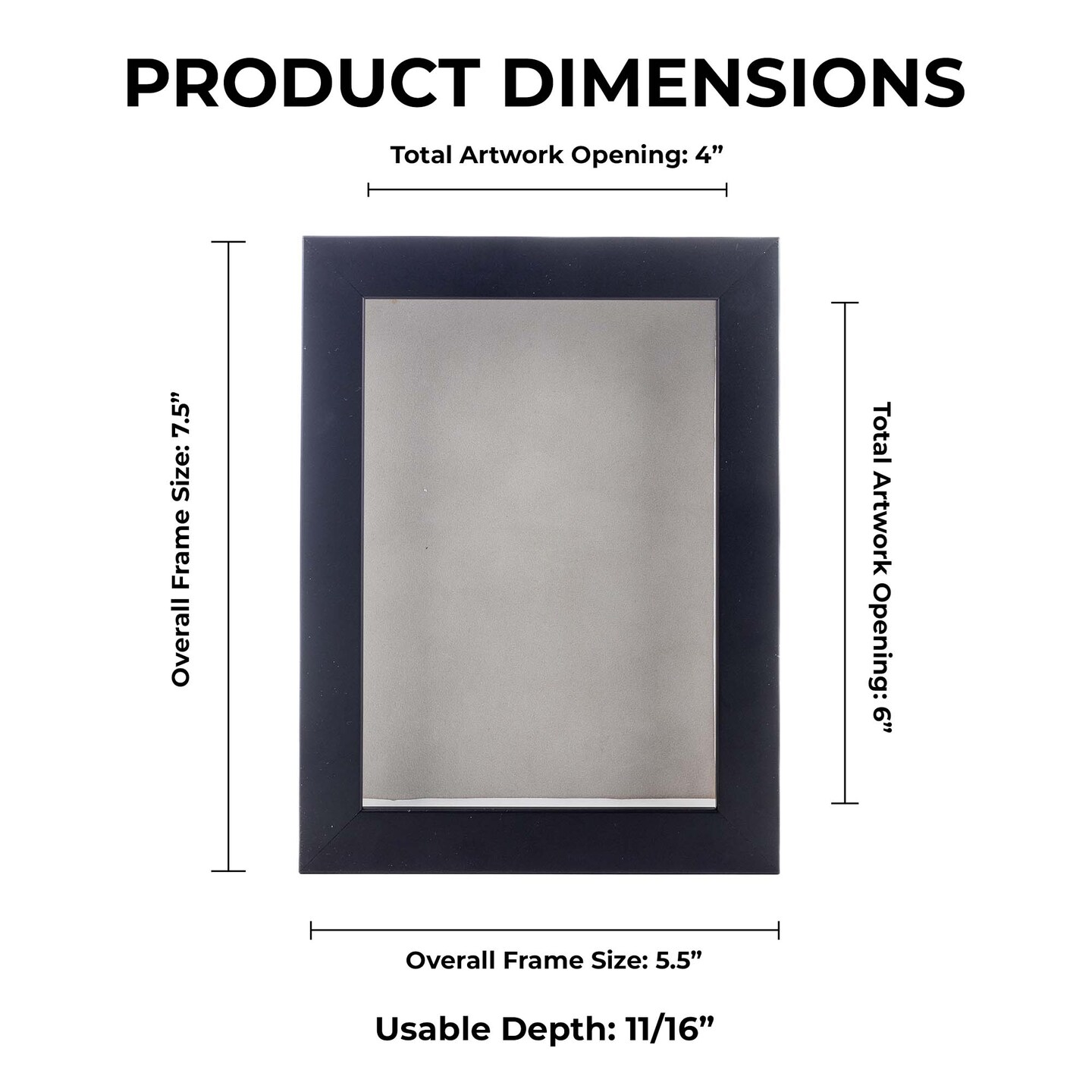 Classic Black Wood Shadown Box Frame with Acrylic Front - Light Brown Suede Backing, 30 Sizes