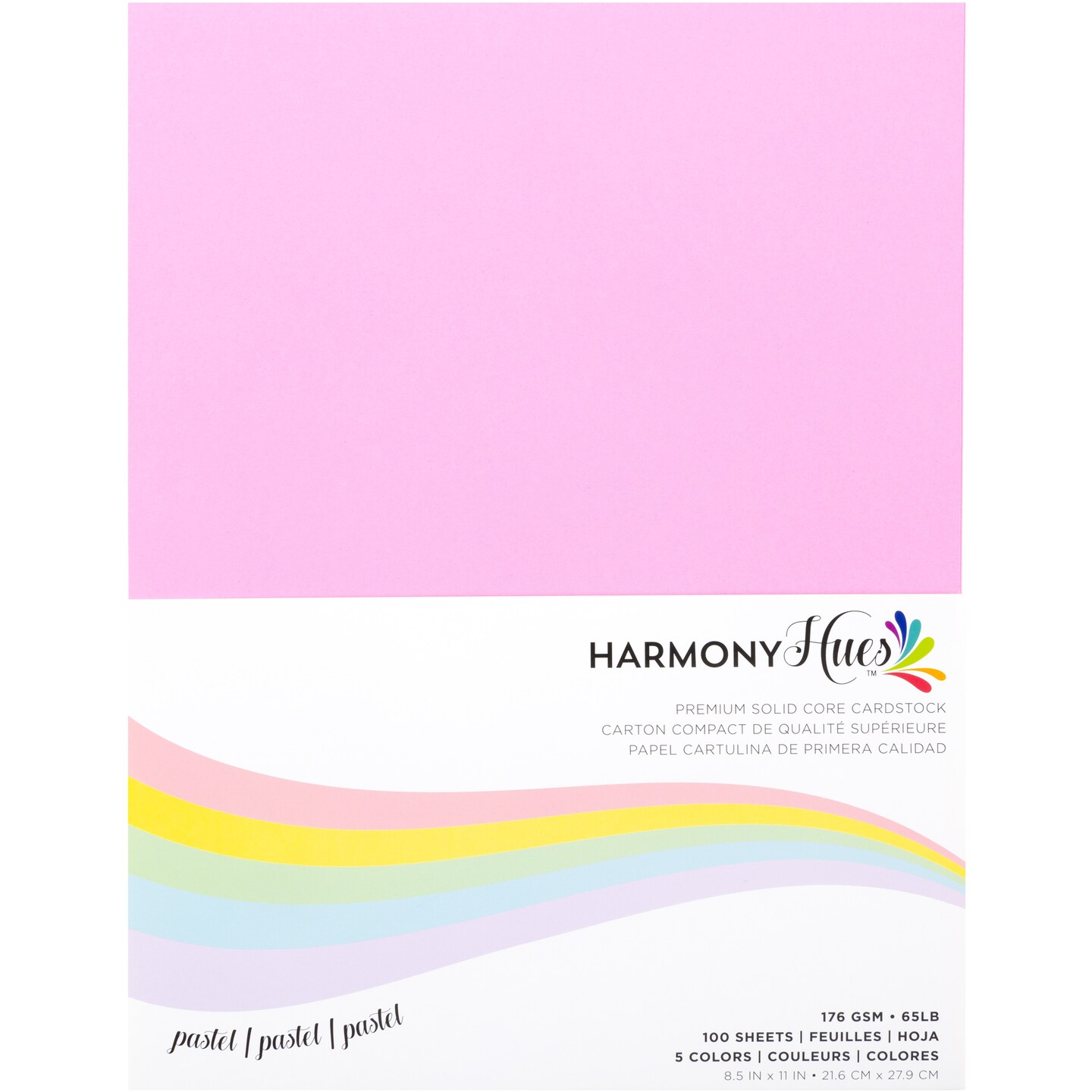Harmony Hues 65# Cardstock 8.5&#x22;X11&#x22; 100/Pkg-Pastel