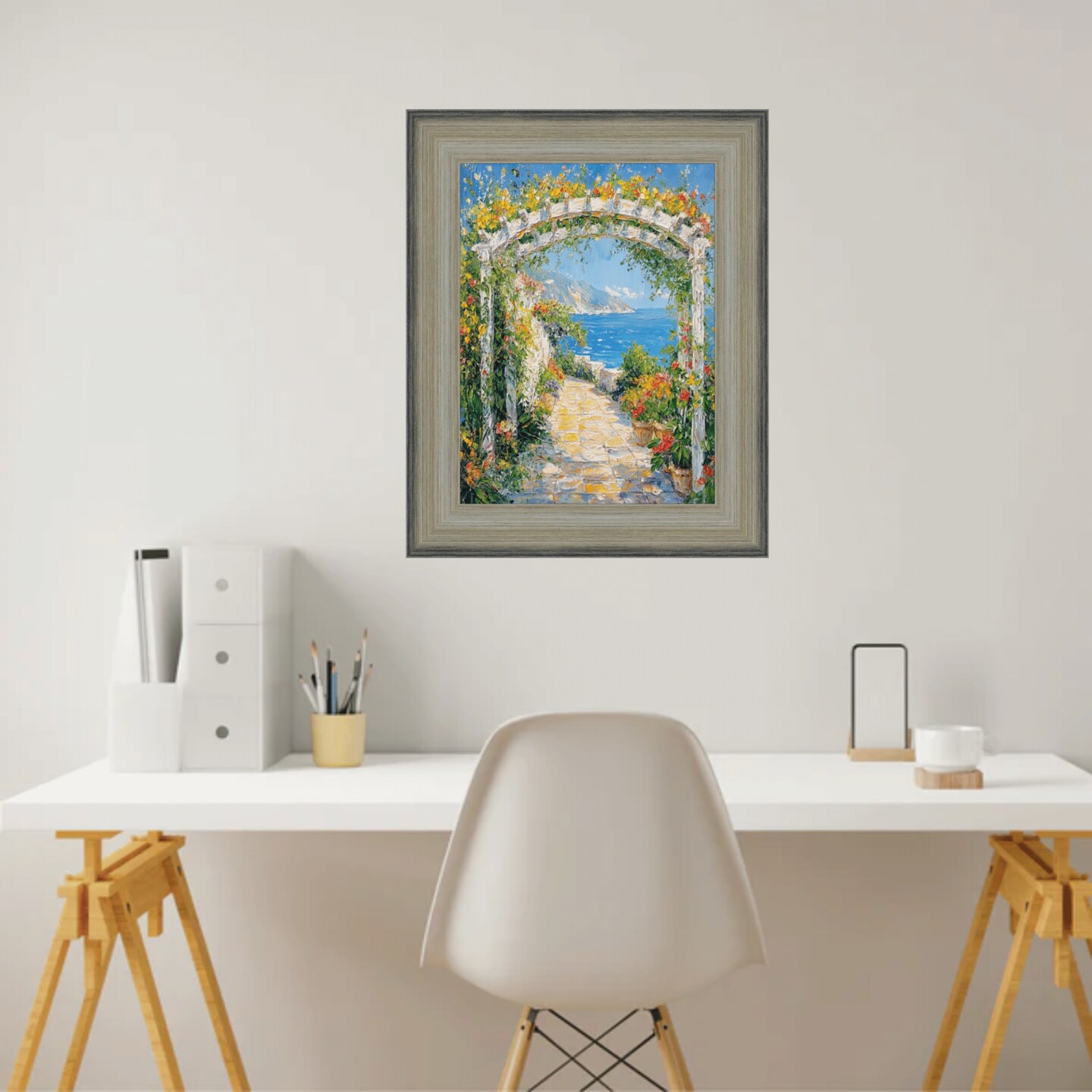 Wide Scoop Brushed Silver Picture Frame 30x40 frame