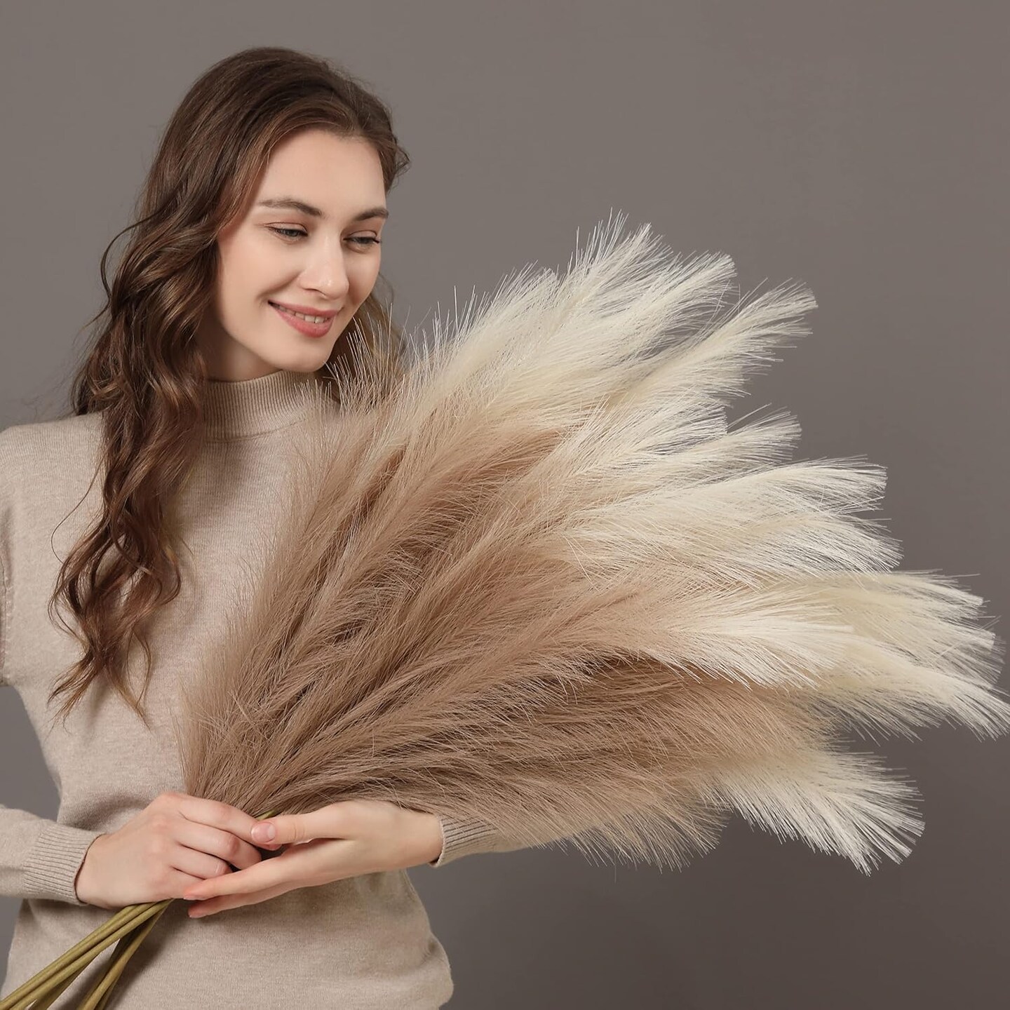 Faux Pampas Grass (Natural Beige)